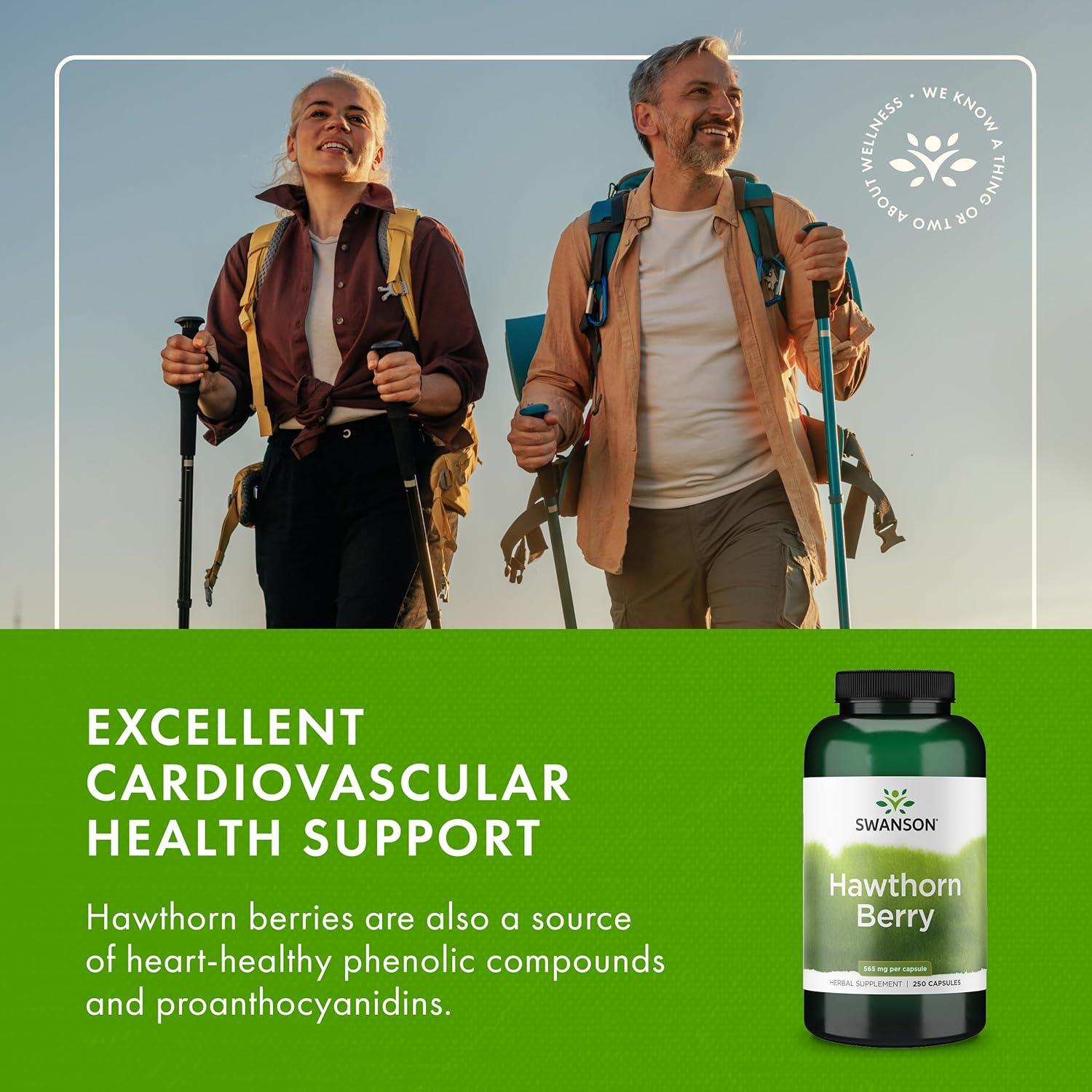 Swanson Premium Hawthorn Berries 565Mg 250 Capsules image number 3
