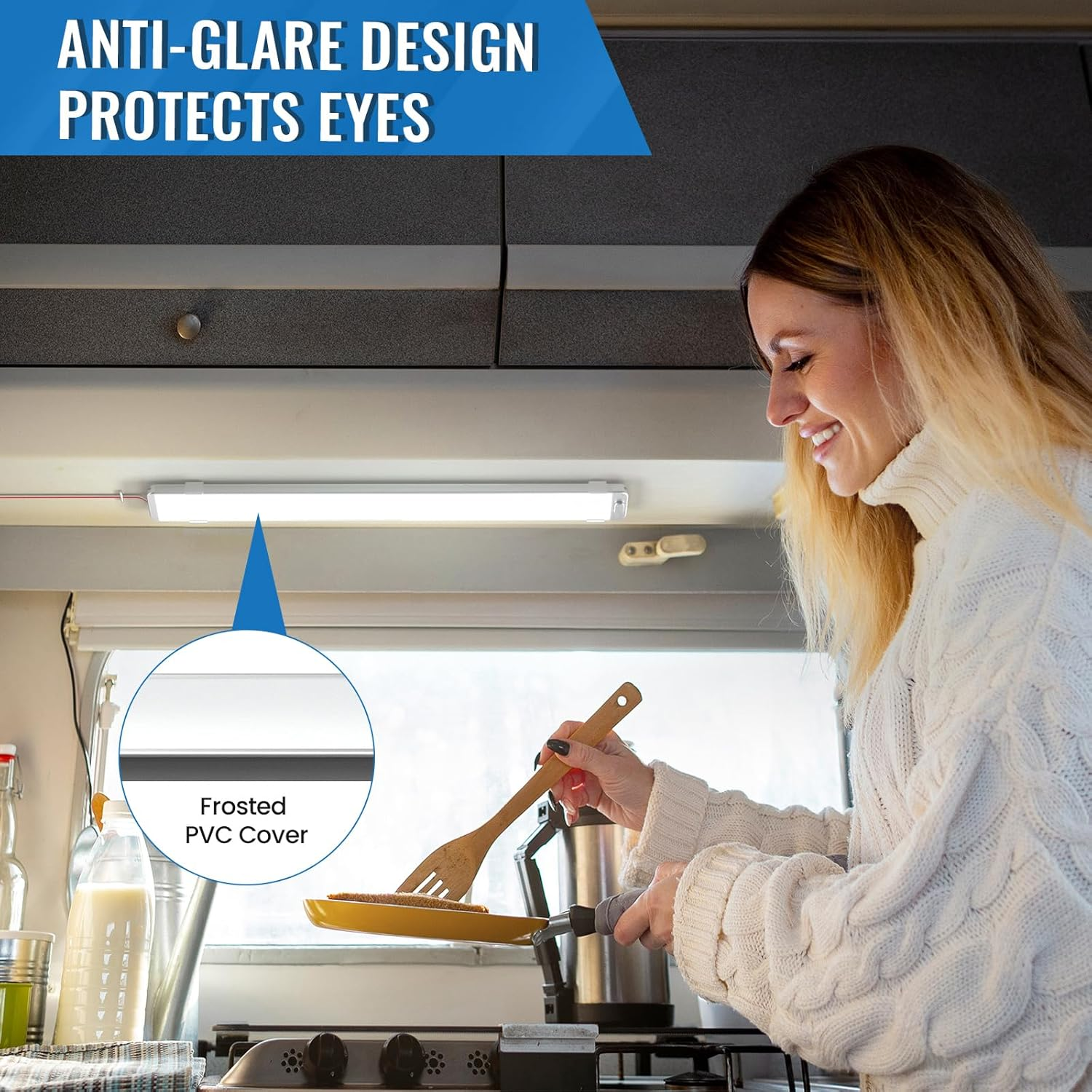 228 Leds 12 V LED Lamp Motorhome 42 Cm/16.53 Inch 10 W 1500 Lm Super Bright LED Strip 12 V 6000 K Cool White Ceiling Lamp with Switch for Car Van Bus Caravan Boat Kitchen Truck Universal image number 5