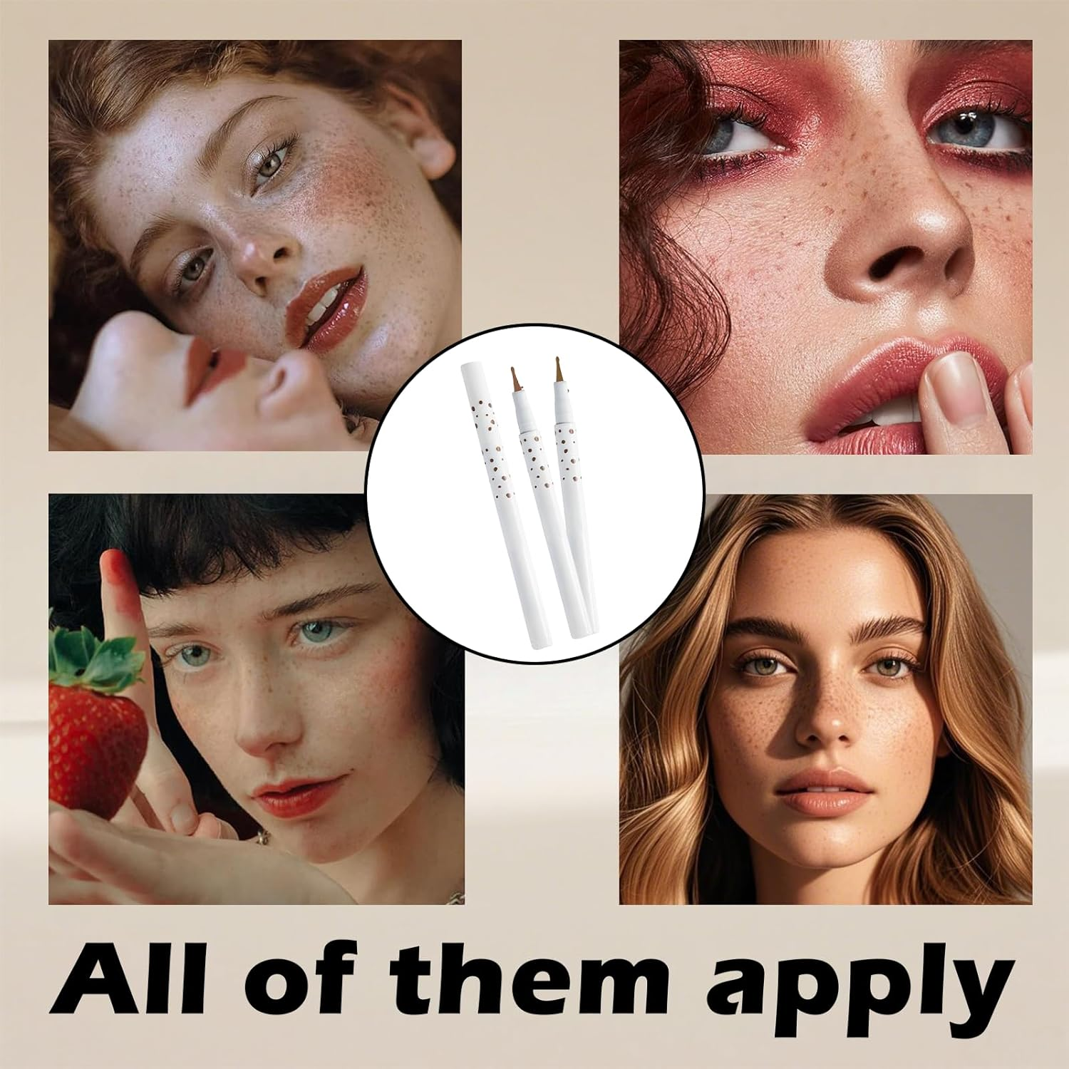 Jeyzuroa 3 Color Freckle Pen - Waterproof & Long-Lasting Freckle Makeup Pen, Quick-Dry Small Spot Face Natural-Look (Dark Brown/Light Brown/Grey) - Upgrade Design image number 2