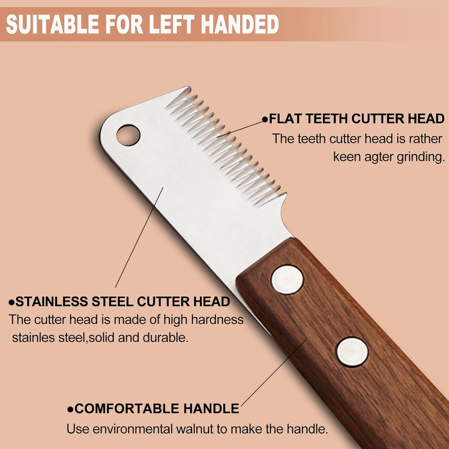 Trimming Knife for Dogs, Dog Trimming Knife Grooming Knife Undercoat Trimming Knife Rough Hair for Dogs Terrier Dachshund Rough-Haired Dachshund (Left-Handed User)