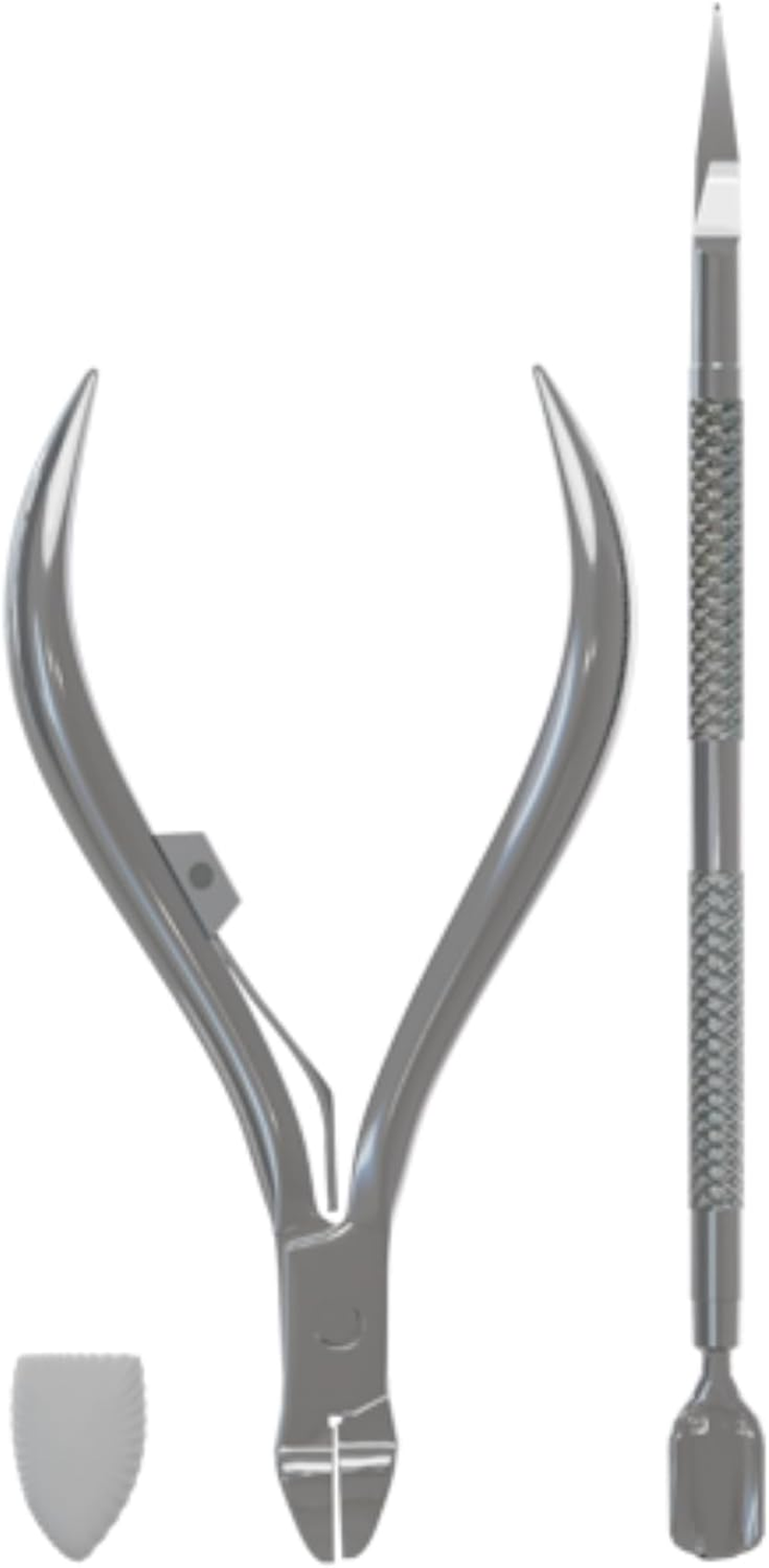 Onyx Professional Ingrown Toenail Kit with Toenail Clippers & Double-Ended Cuticle Pusher, Durable Stainless Steel, Easy to Use Ingrown Toenail Removal Kit, 2 Piece At-Home Pedicure Tools image number 3