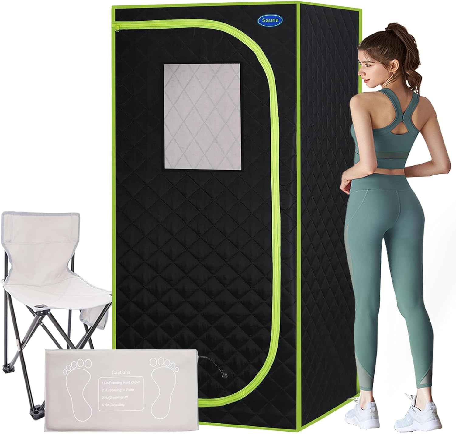 Infrared Sauna,Portable Infrared Sauna for Home Spa,With Heated Feet and Portable Chair with Timed and Adjustable Temperature Settings for Reduce Stress Fatigue Indoor Sauna