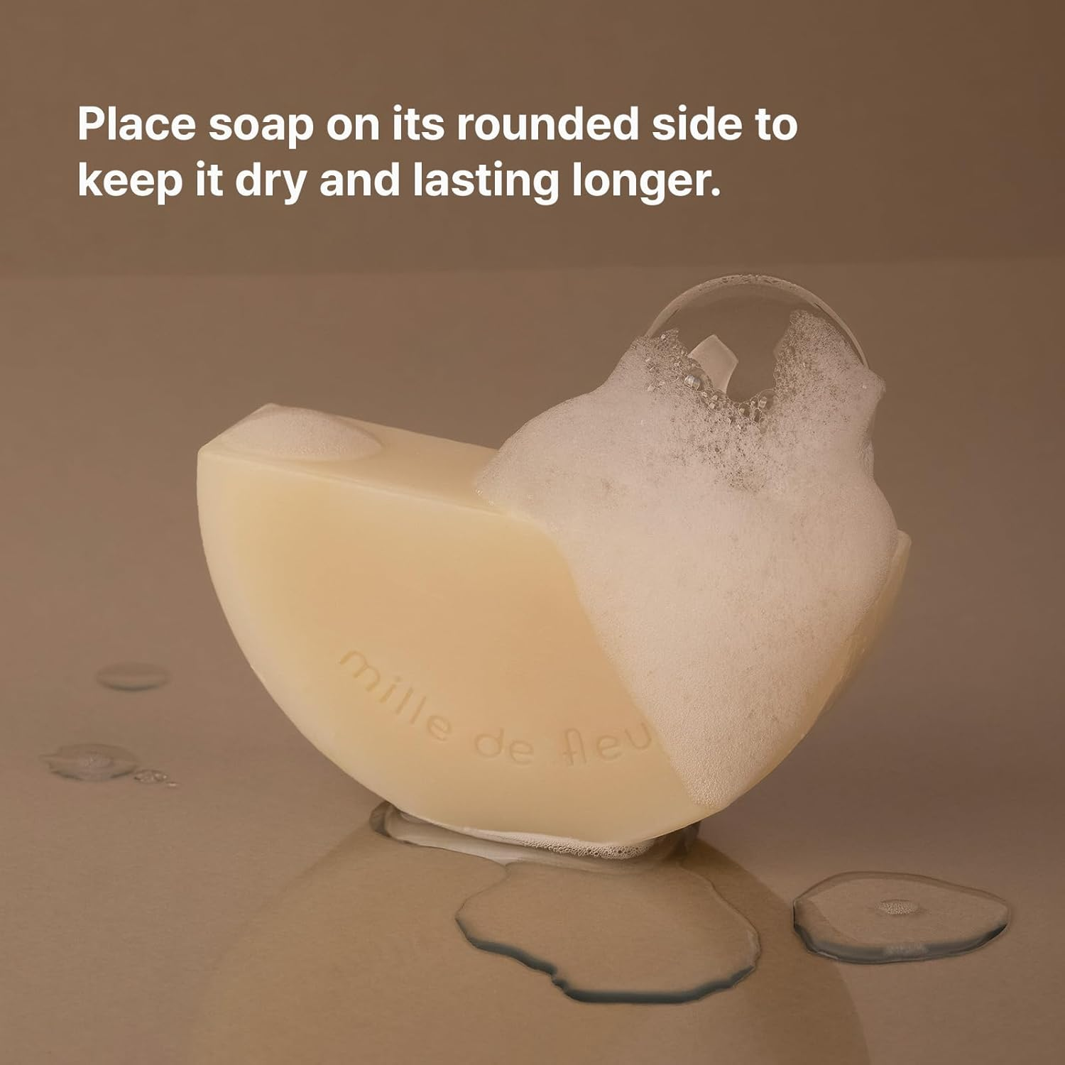 MILLE DE FLEUR Half Moon Magnolia Soap 100G, 1% Magnolia Extract, 9% Sunflower Seed Oil, 10% Glycerin, Korean Vegan Facial Cleanser, Gentle Moisturising Bar for Sensitive Skin image number 4