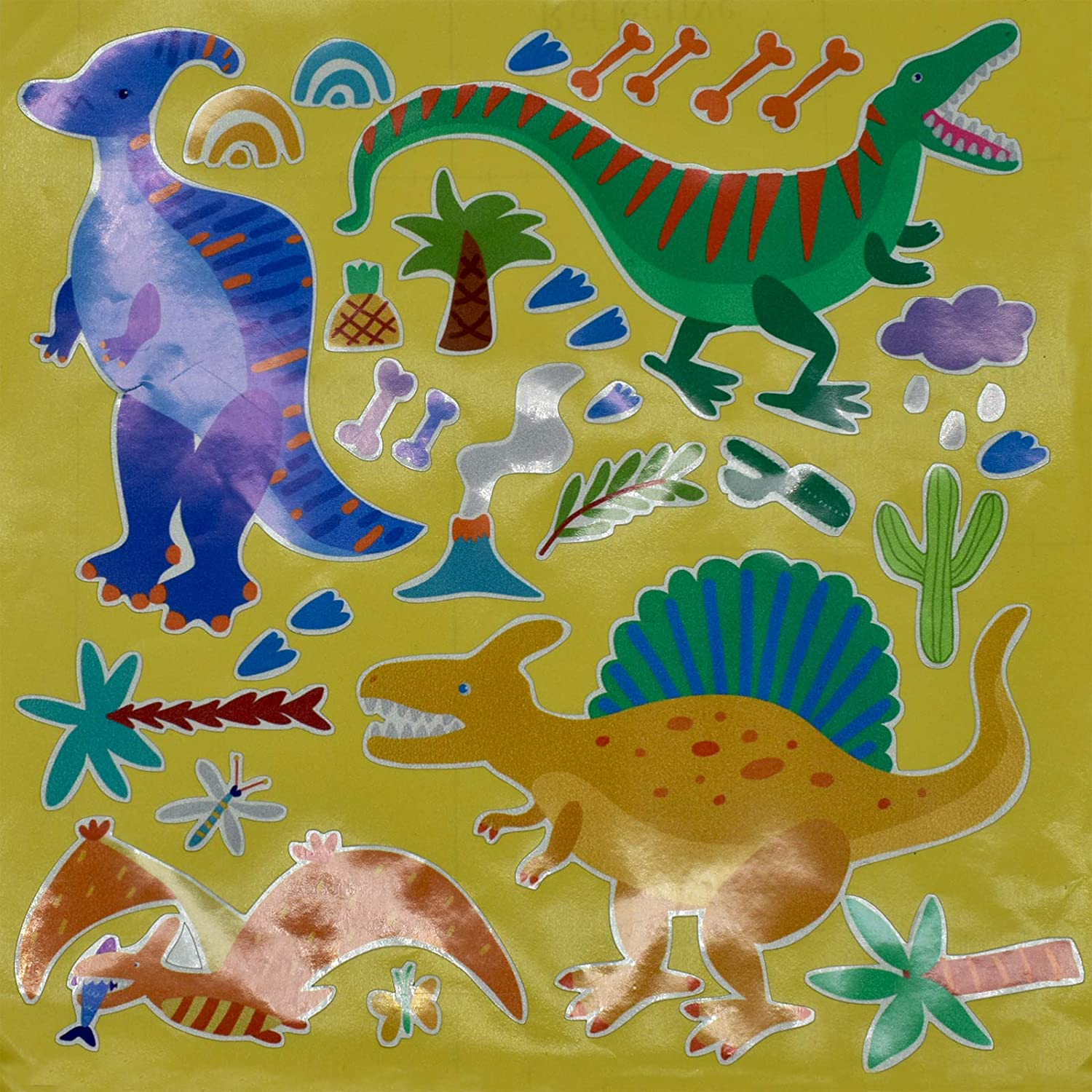 Maydahui 3 Sheets（95 Count） Dinosaurs Wall Decals Colorful Assorted Dino Animal Stickers Peel and Stick Removable Wall Sticker for Bedroom Living Room Playroom Home Decoration image number 5