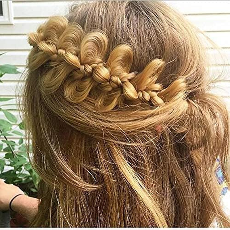 Gledola Bridal Hair Accessories, Wide Kinky Fishtail Braided Braids, Headband, Braided Synthetic Hair, Elastic Stretch, for Women, Bride (Strawberry Blonde)