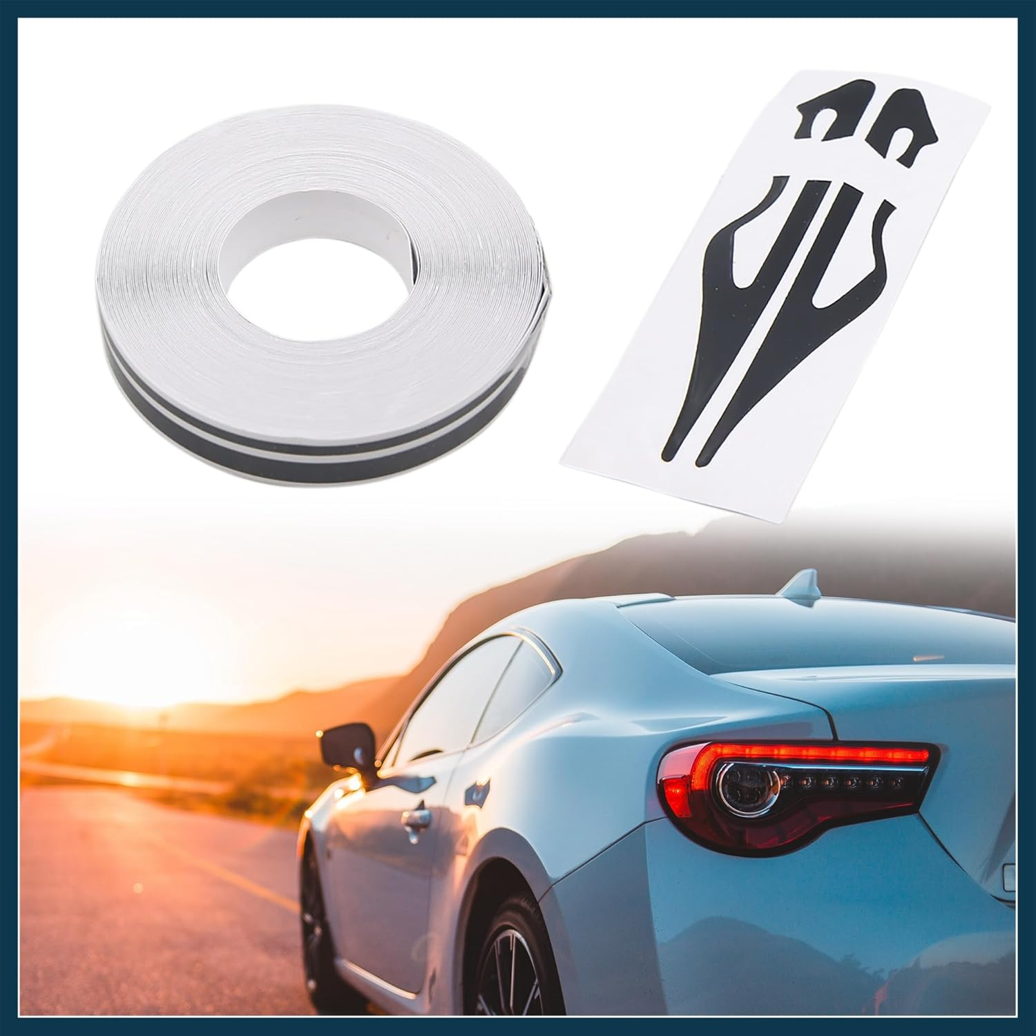 12Mm Vinyl Striping Pin Stripe Line Tape Car Decal Sticker Black Automotive Parts image number 5