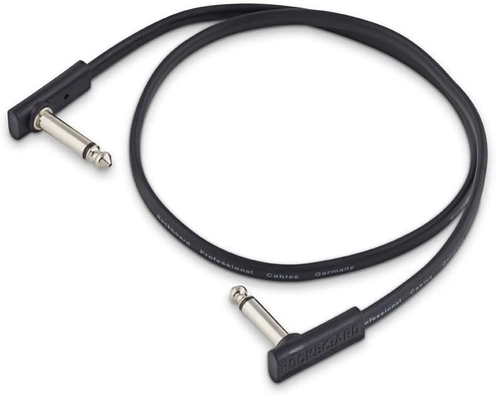 Rockboard Flat Black Patch Cable Slim Rectangular Body Extra Thin Angled Plugs - 60Cm image number 3