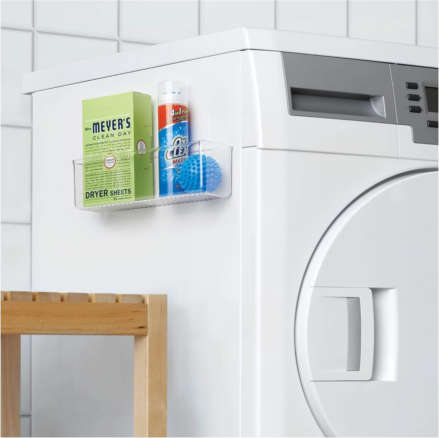 Interdesign AFFIXX, Peel and Stick Strong Self-Adhesive Organizer for Kitchen, Pantry Cabinets, Laundry Room, Bath, Office - Long, Clear image number 1