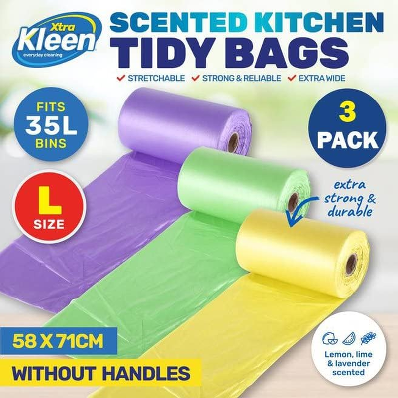 Scented Kitchen Tidy Garbage Bin Liner 96-Piece Set, 35 Litre Capacity image number 3