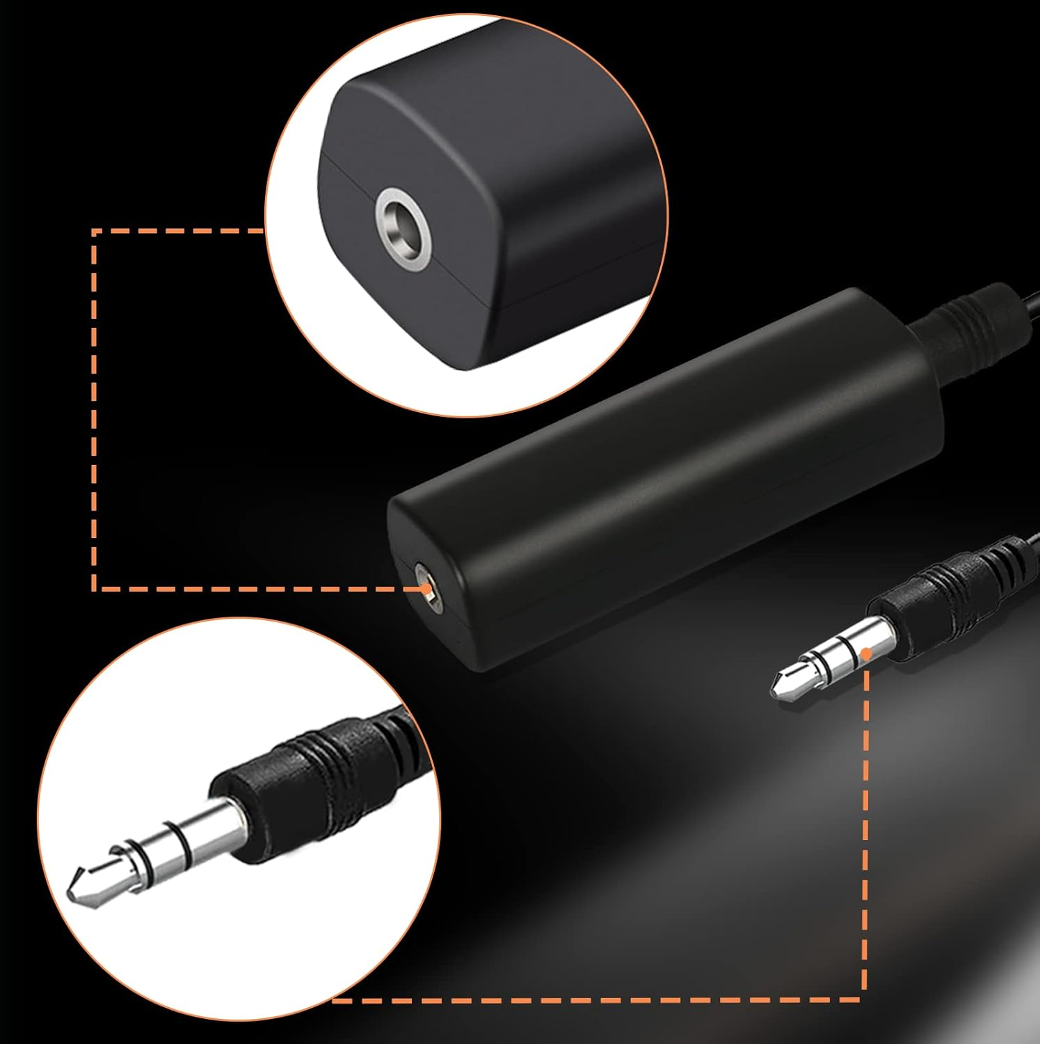 2 Packs Ground Loop Noise Isolator for Car Audio/Home Stereo System, Ground Loop Isolator with 3.5Mm Audio Cable image number 1