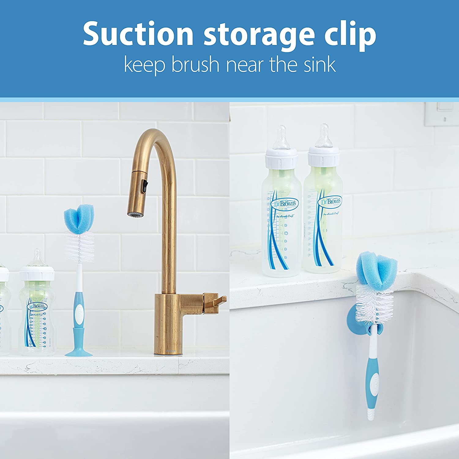 Dr Brown'S Large Bottle Cleaning Brush - 3-Pack, Blue Bottle Brush image number 2