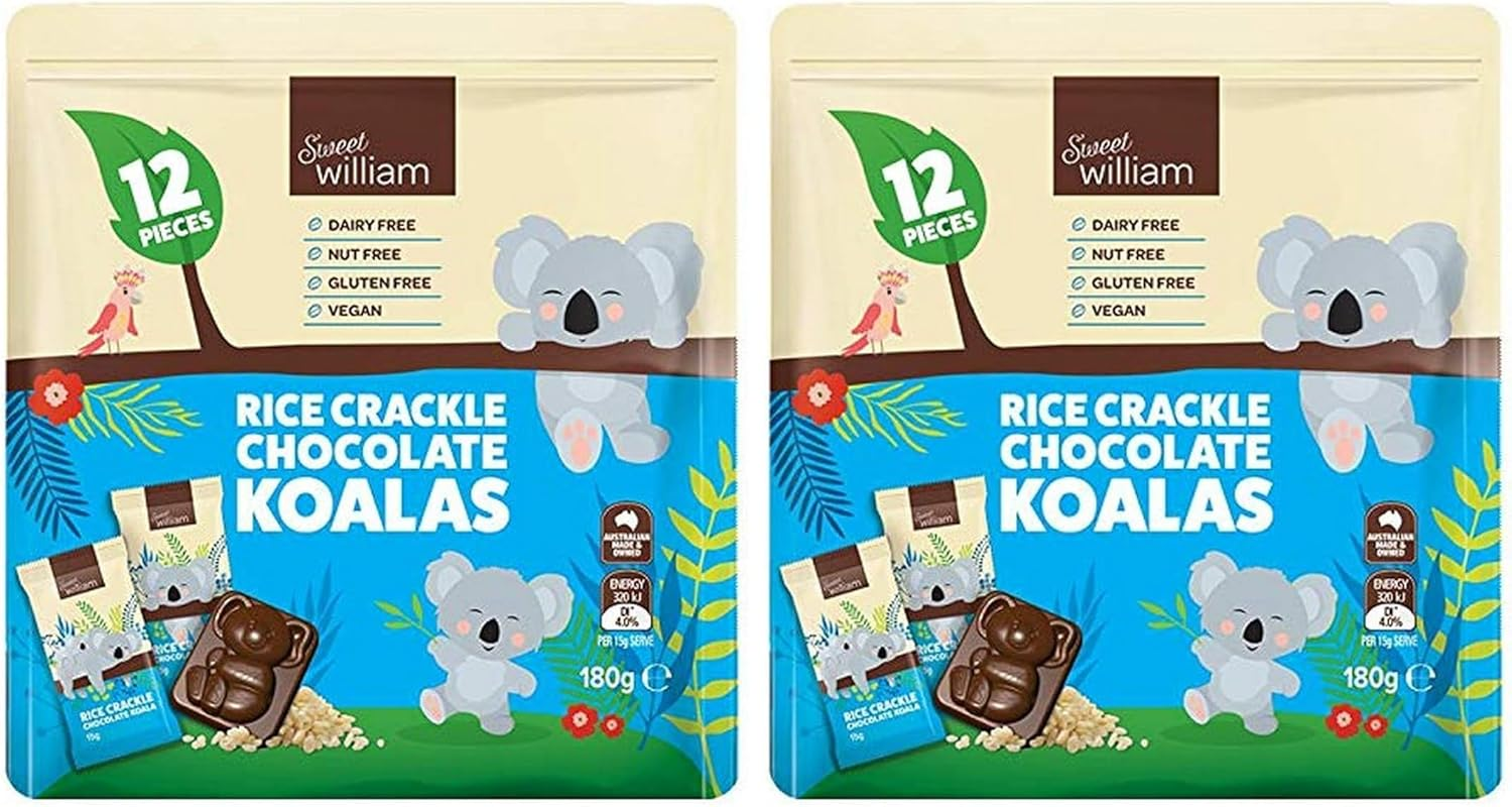 Sweet William Rice Crackle Chocolate Koalas, 12X15G 180G image number 1