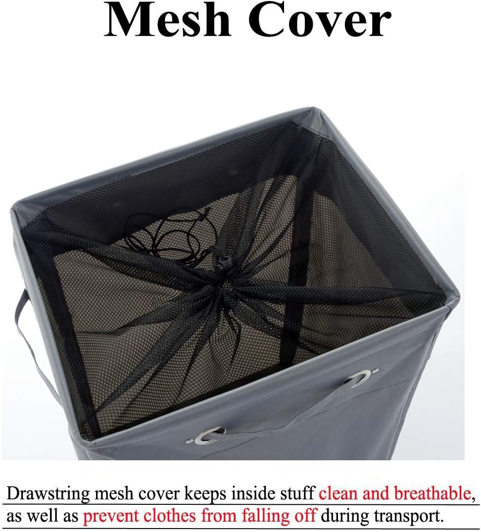 ALINK Rolling Laundry Basket with Wheels, Bathroom Laundry Hamper Large Wheeled Dirty Clothes Bin image number 4