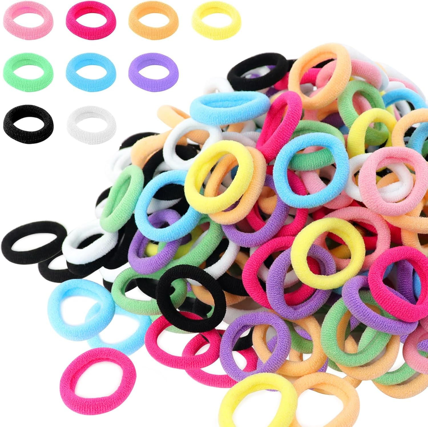 Hanyousheng Pack of 200 Women'S Hair Bobbles, Hair Bands, Hair Bands, Hair Bands, Small Hair Bobbles for Girls, Men, Women, Multicoloured image number 2