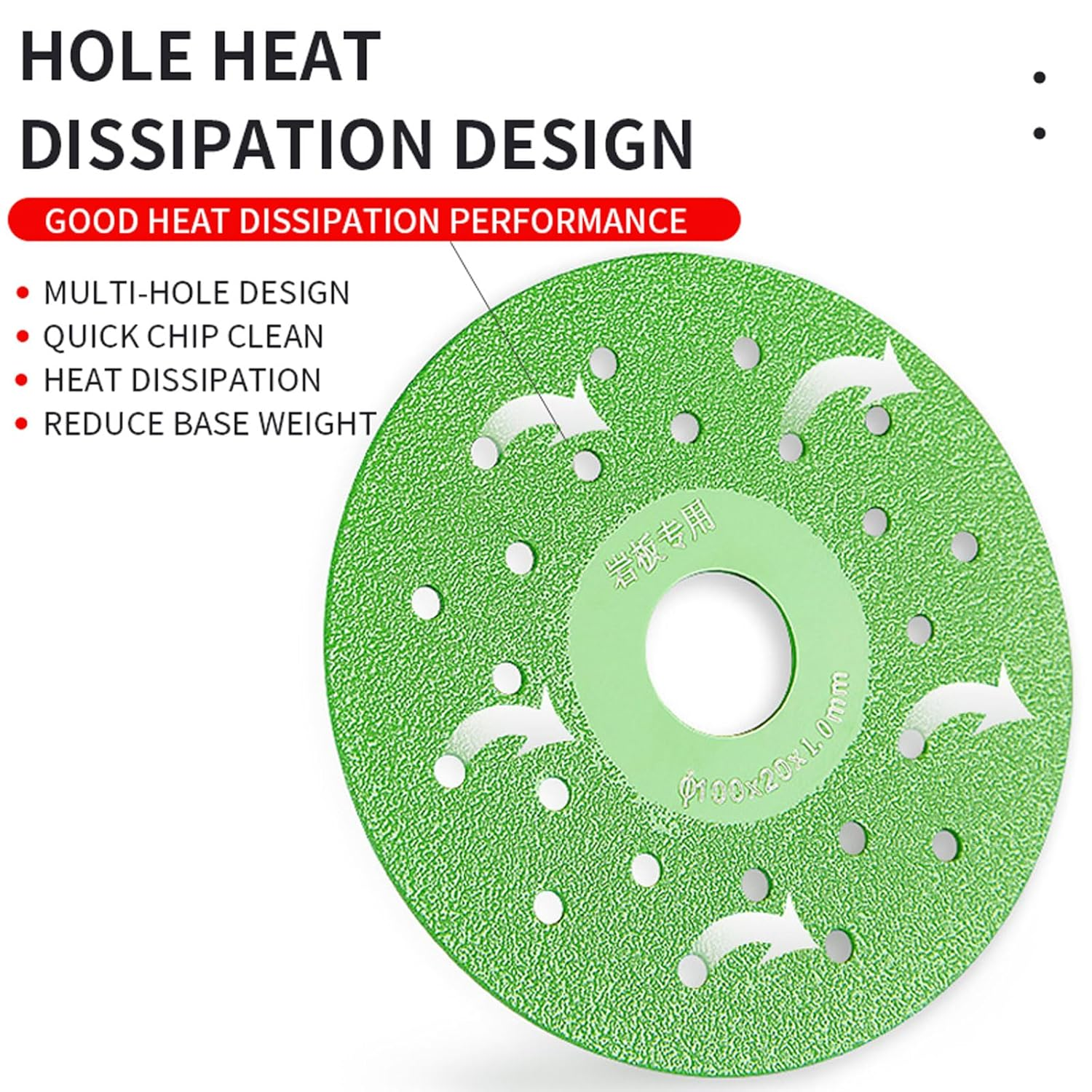Rock Slab Cutting Disc, 4 Inch Rock Slab Flat Grinding Cutting Piece, Diamond Chamfered Saw Blades for Cutting and Grinding Tile and Marble (5)