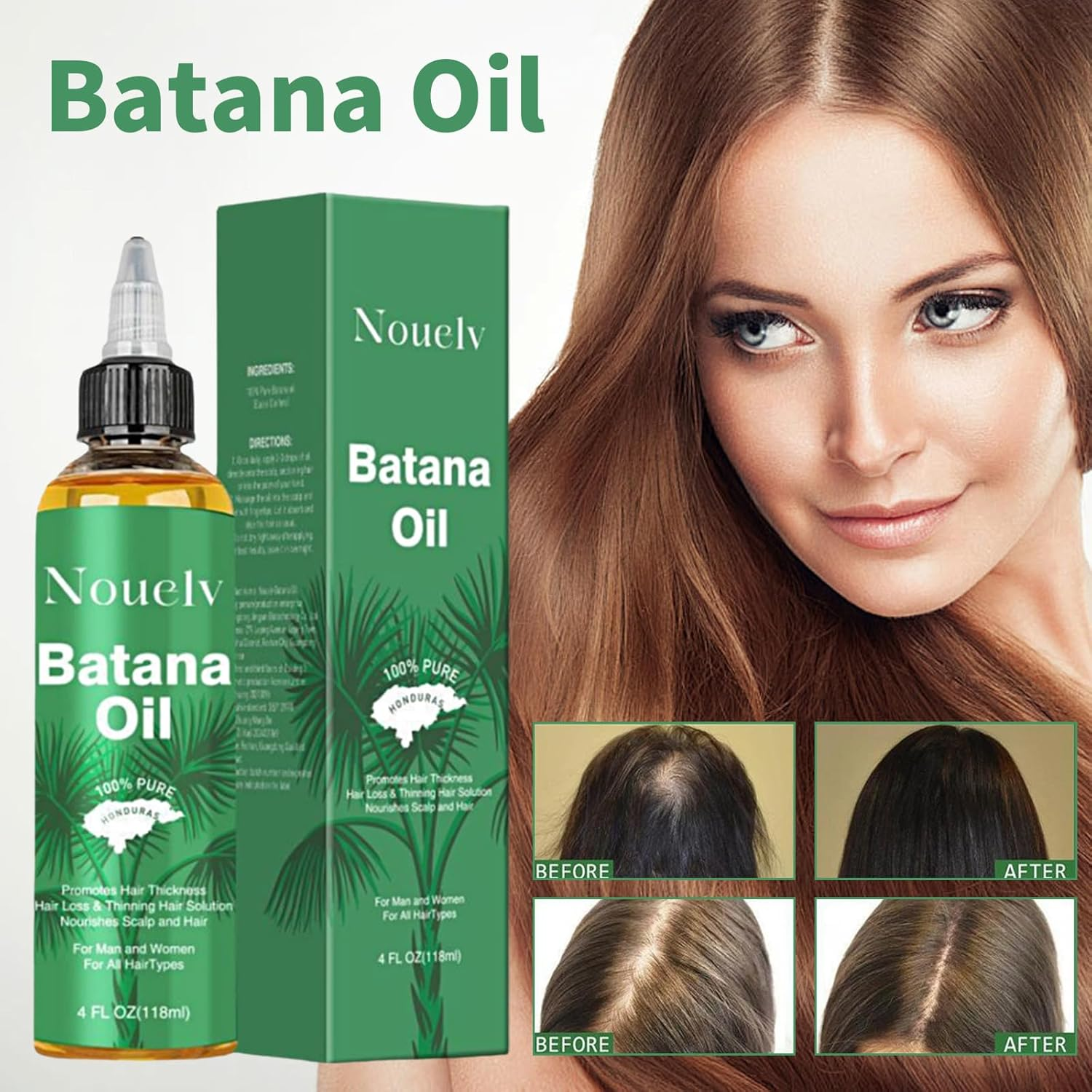 Organics Batana Oil for Hair,100% Pure, Skin Moisturizer, Eyebrows,Organic and Cold Pressed Hair Oil from Honduras,Enhances Hair & Skin Radiance, Leaves Your Hair Smoother Oil - 118ML image number 2
