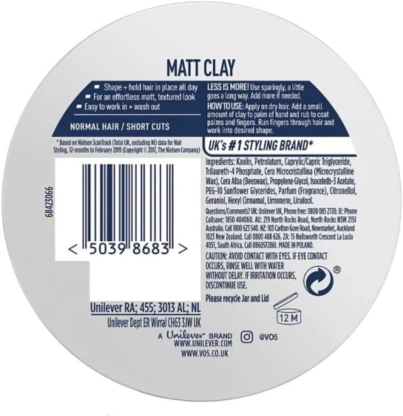 Vo5 Extreme Style Wax Matt Clay, 85G image number 2