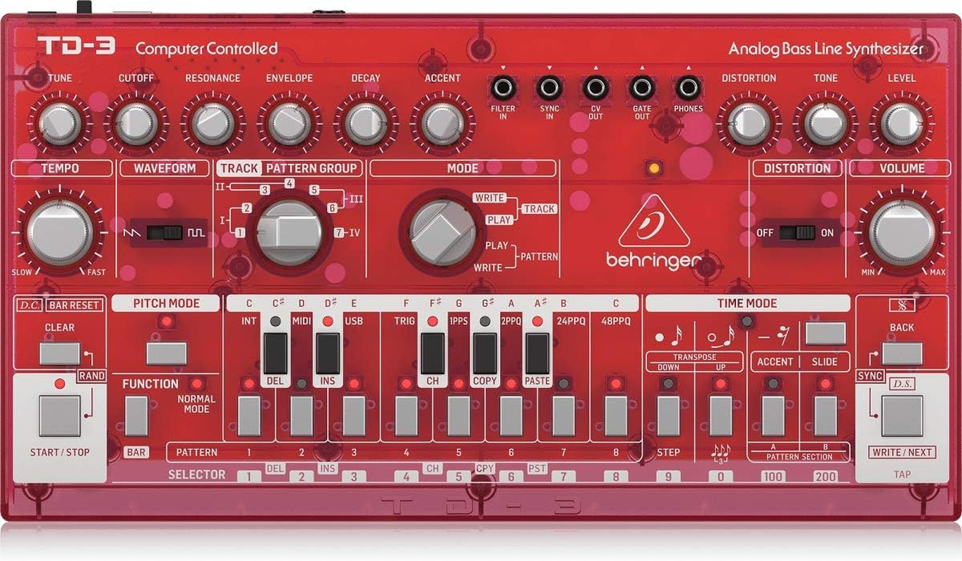 Behringer TD-3-SB Analog Bass Line Synthesizer with VCO, VCF, 16-Step Sequencer, Distortion Effects and 16-Voice Poly Chain image number 1