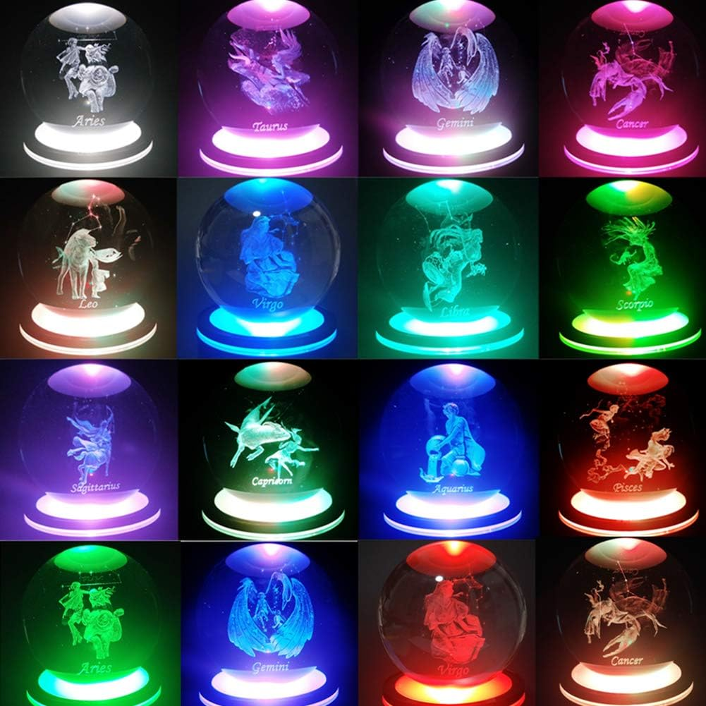 EUSTUMA LED Light Base Non-Slip round Display Stand for 3D Crystal Glass Ball Art with Sensitive Touch Switch,Multiple Colors Display,Holiday Party Decoration. (No Rotating)(Concave Base)