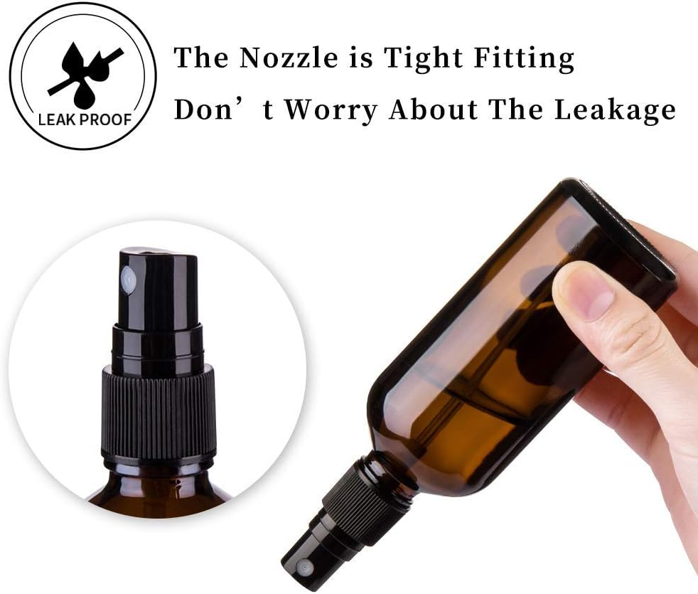 100Ml 50Ml 30Ml Amber Glass Spray Bottles for Essential Oils Empty Fine Mist Glass Spray Bottle Containers for Cosmetic Watering Flowers Cleaning image number 1