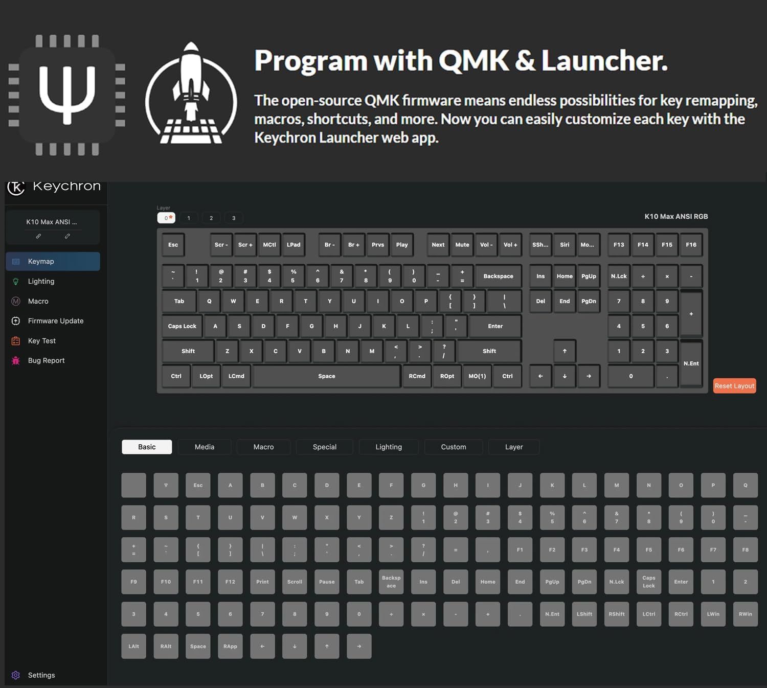 Keychron K10 Max Hot-Swap Mechanical Keyboard (Black, Keychron Super Red)