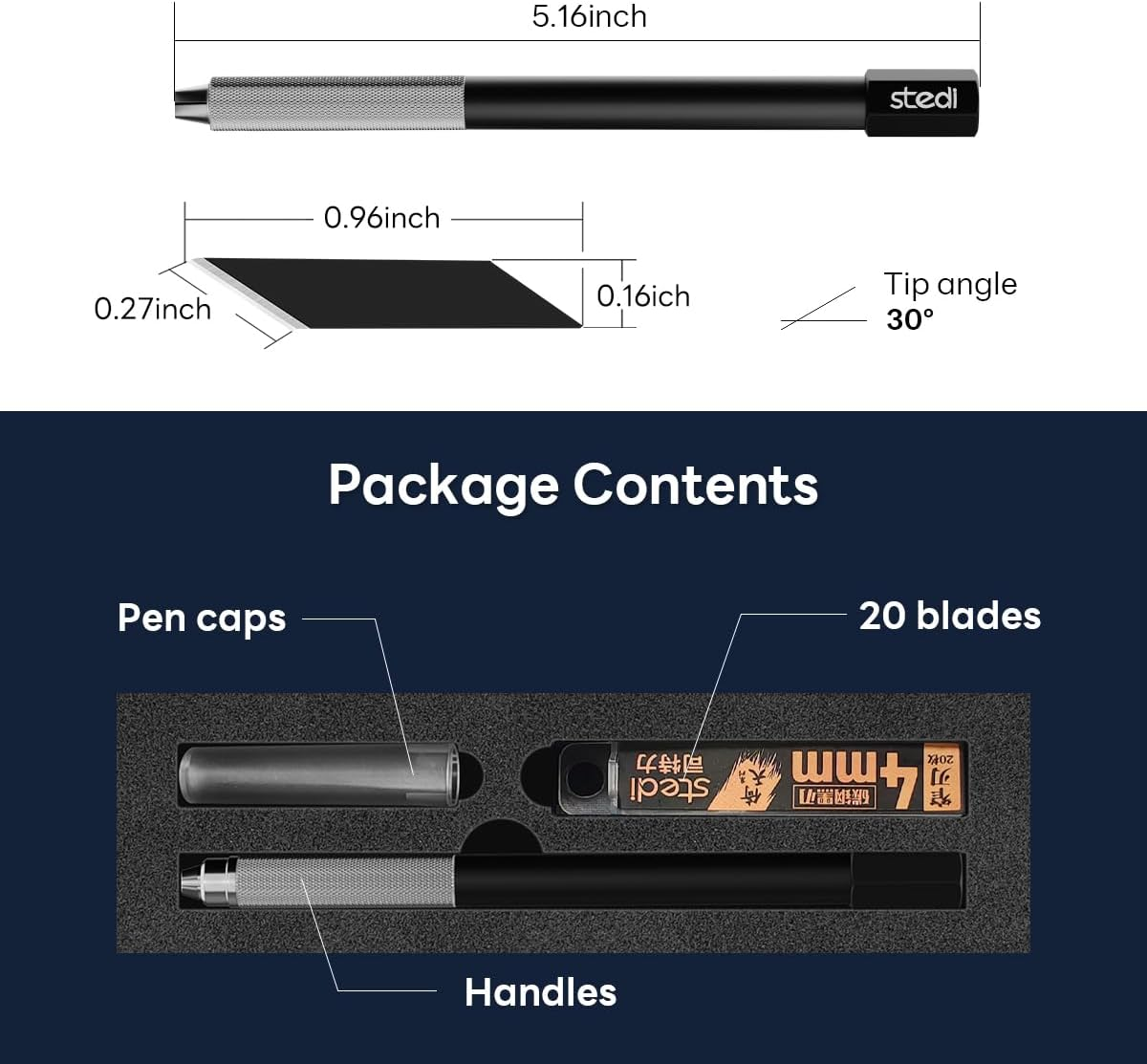 Stedi Craft Hobby Knife Kit, Model Hobby Making Tools, All Metal Precision Craft Knife with 20PCS Blades for Gundam, Scale Military Model, 3D Resin Parts image number 2