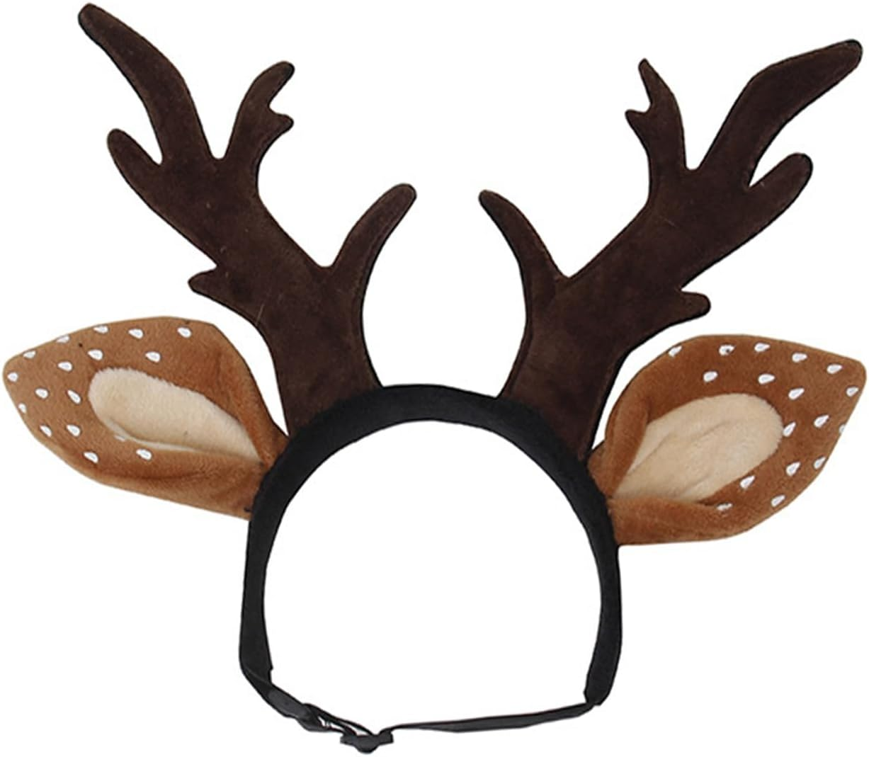 Adjustable Christmas Pet Deer Antlers Headbands Dog Reindeer Head Band Elk Headwear Cosplay Costume for Cat Puppy Pet &hellip; (Antlers, S)