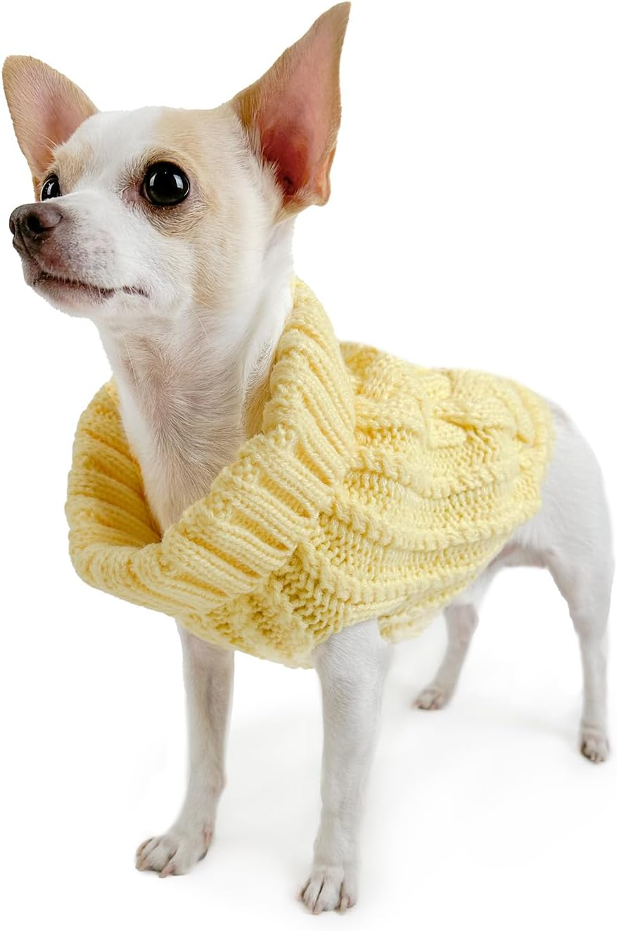 Huskimo Cali Knit Dog Jumper, Buttercup, 22Cm