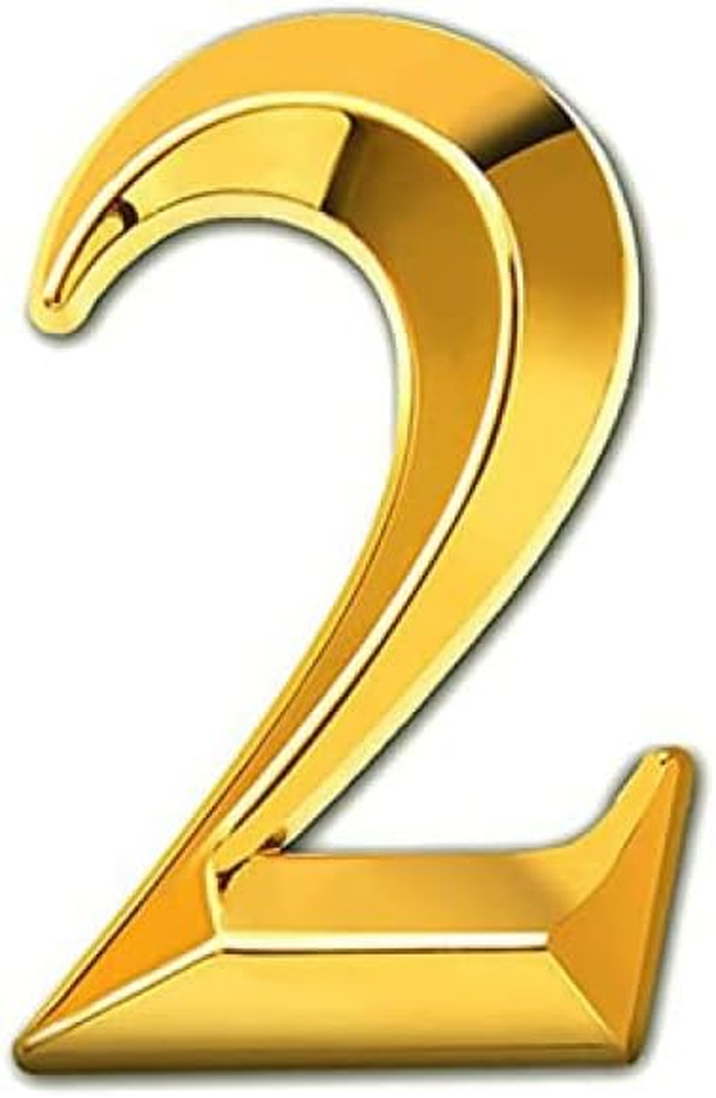 Mailbox Numbers 3 Inch Self-Adhesive Numbers Stickers Street Address Door House Numbers Signs for Apartment, Office, Residence, House Mailbox (Gold-2)