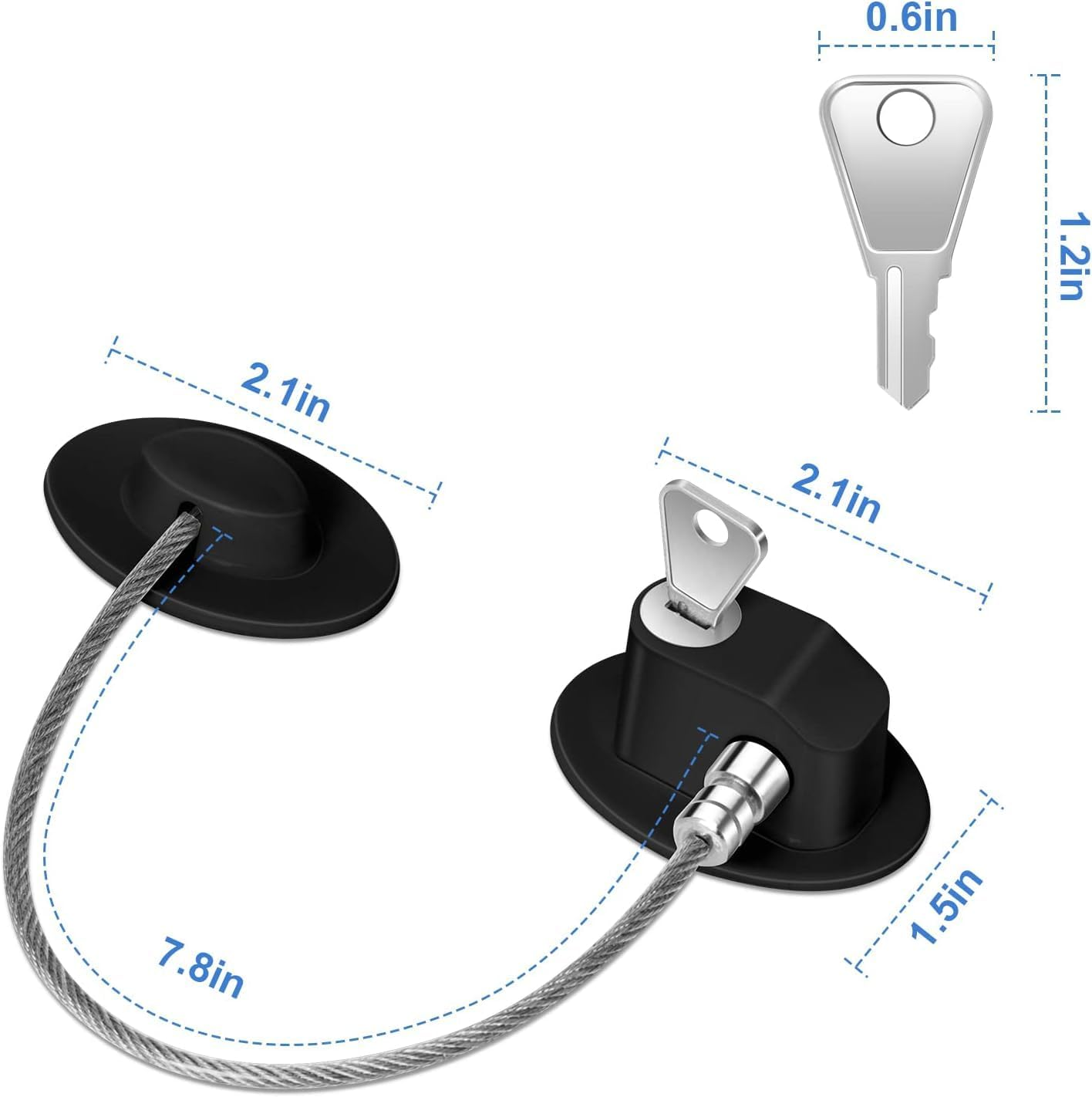 4 Pcs Fridge Lock, Refrigerator Lock for Children, Mini Fridge Locks for Kids, Freezer Lock, Used in Refrigerator Door, Cabinets, Drawers, Toilet Seat (Black, 4 Pcs) image number 3