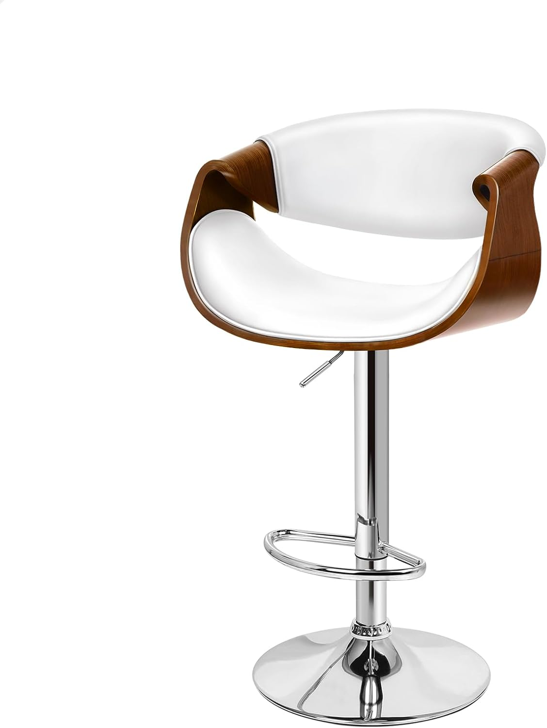 ALFORDSON 2X Bar Stools, Adjustable Kitchen Stool, Trice Swivel Counter Barstool in 61-82Cm Seat Height, Wooden Dining Chair with Anti-Slip Floor Protector for Home Bar Dining Room