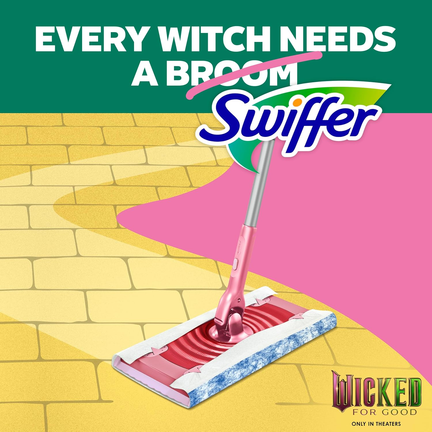Swiffer Sweep and Mop Deluxe, Limited Edition Pink, 2-In-1 Floor Mopping and Sweeping Kit, Multi-Surface, Includes 1 Sweeper Device, 5 Heavy Duty Dry Sweeping Cloths, 3 Heavy Duty Wet Mopping Cloths image number 3