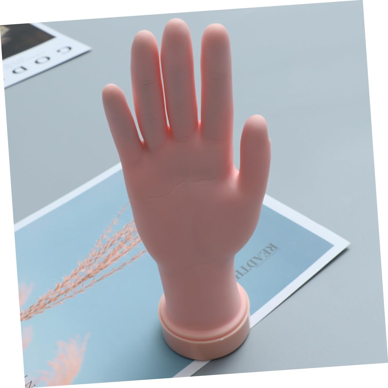 WOONEKY Nail Art Practice Prosthetic Right Hand Model Movable Bendable Rubber Hand Nail Tips Insertable Tool for Beginners Salon Artists image number 2