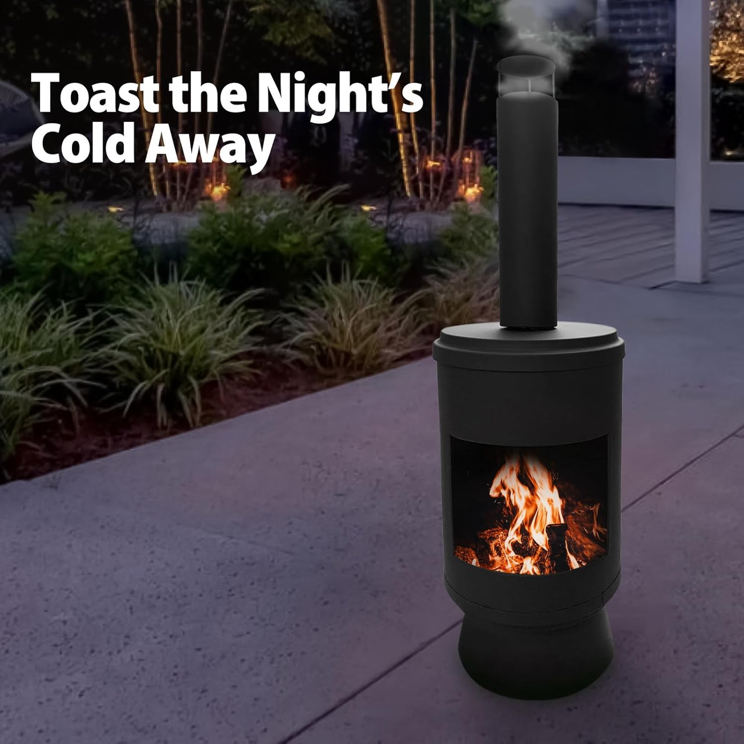 Glasshaus Co. Fire Pit Fireplace Chimney Outdoor Camping Portable Patio Heater 105Cm