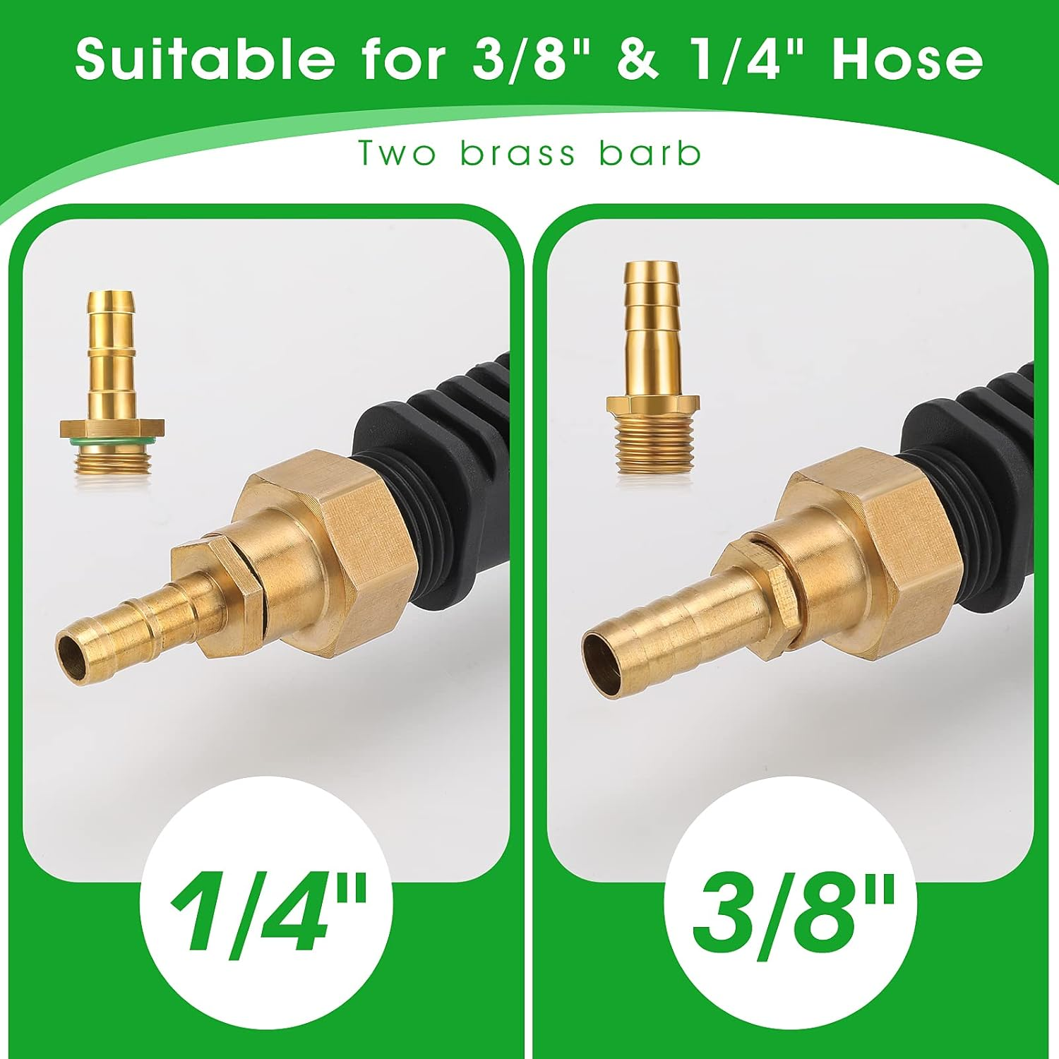 29 Inches Sprayer Wand, 3/8'' & 1/4'' Brass Barb Universal Sprayer Wand Replacement, Stainless Steel Sprayer Parts with Shut off Valve & 2 Hose Clamps, Spray Wands for Garden Hose Black image number 4