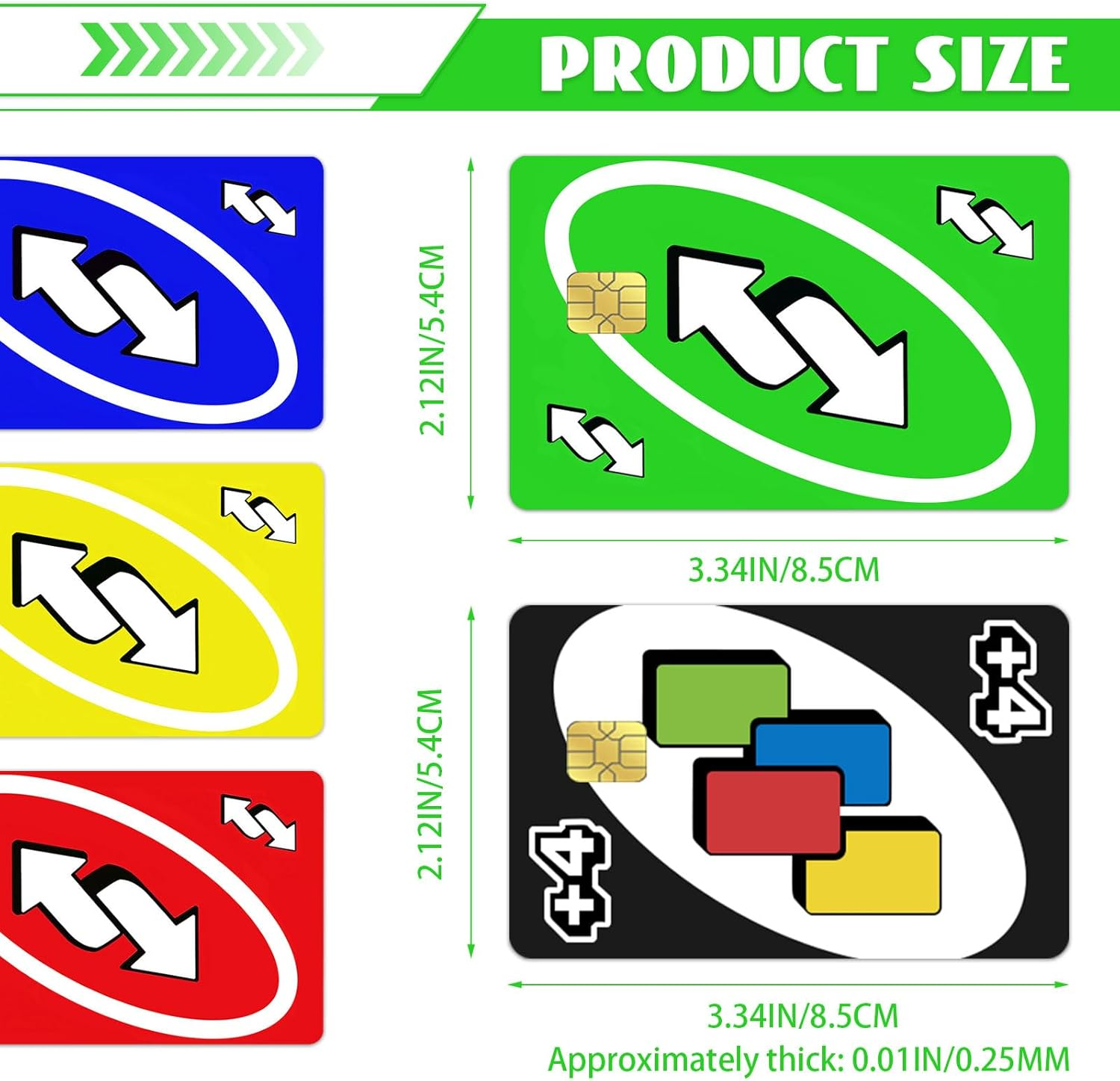 8-Piece Credit Card Skins - Detachable, Waterproof Sticker Covers for Debit Cards (Colorful)