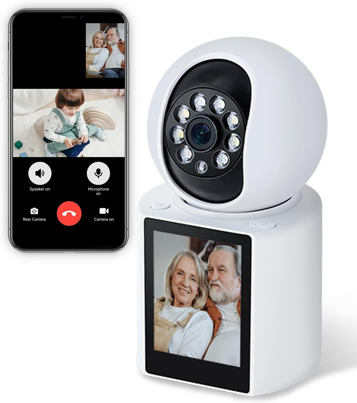 2K Two-Way Video Calling Indoor Camera with 2.8-Inch IPS Screen, One-Button Call, Baby/Elder/Dog/Pet Camera with Phone App, Human/Sound/Crying Detection, Color/Ir Night Vision image number 3