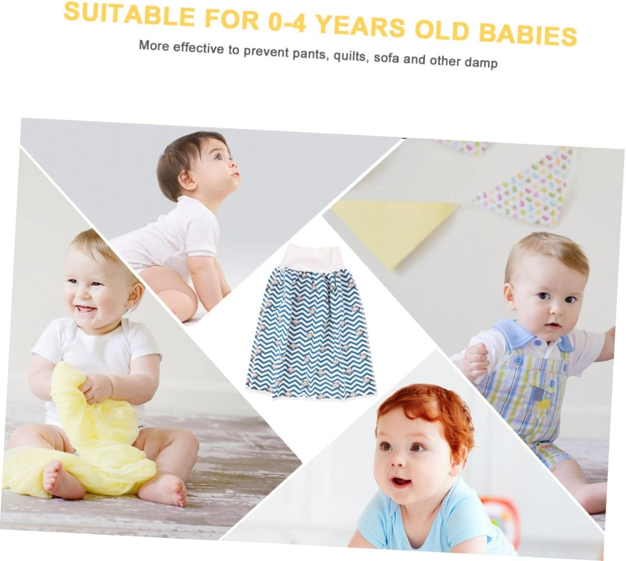 Potty Training Pants for Toddlers Washable Pee Training Pants Folding Skirt Comfortable Elastic Suitable for Boys Girls Blue image number 6