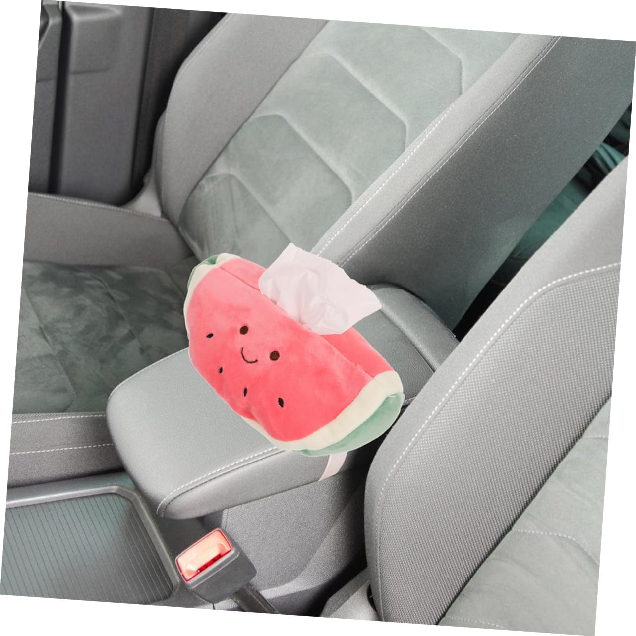 2Pcs Car Tissue Box Cute Cartoon Fruit Napkin Holder for Car Essentials Tissue Dispenser Box for Dashboard Plush image number 4