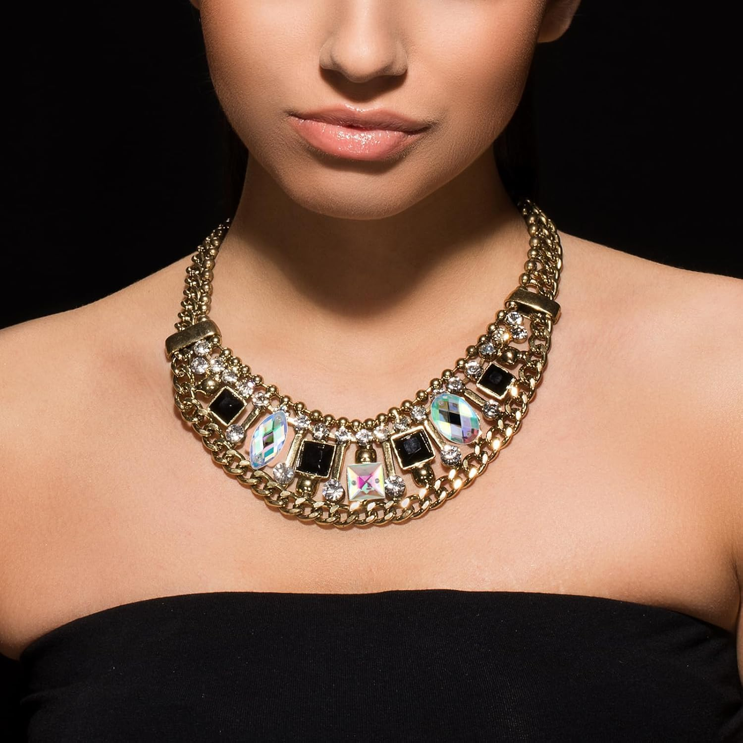 500 PCS AB Rhinestones Sew on Rhinestone Sewing Gems Acrylic Sewing Crystal Shapes Large Rhinestone with Holes Clear Rhinestones Crystal Gems for Jewelry Clothes Shoes Bag (Crystal AB) image number 1