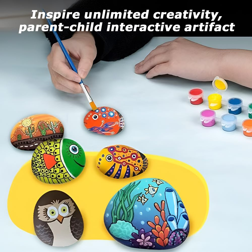 MOTRAIN 35Pcs Natural River Painting Rocks, Hand Selected Smooth Painting Stones, Assorted 5-8Cm/1.9-3.1In Flat Smooth Pebbles for Arts, Crafts, Aquariums, Garden & DIY Decoration image number 3