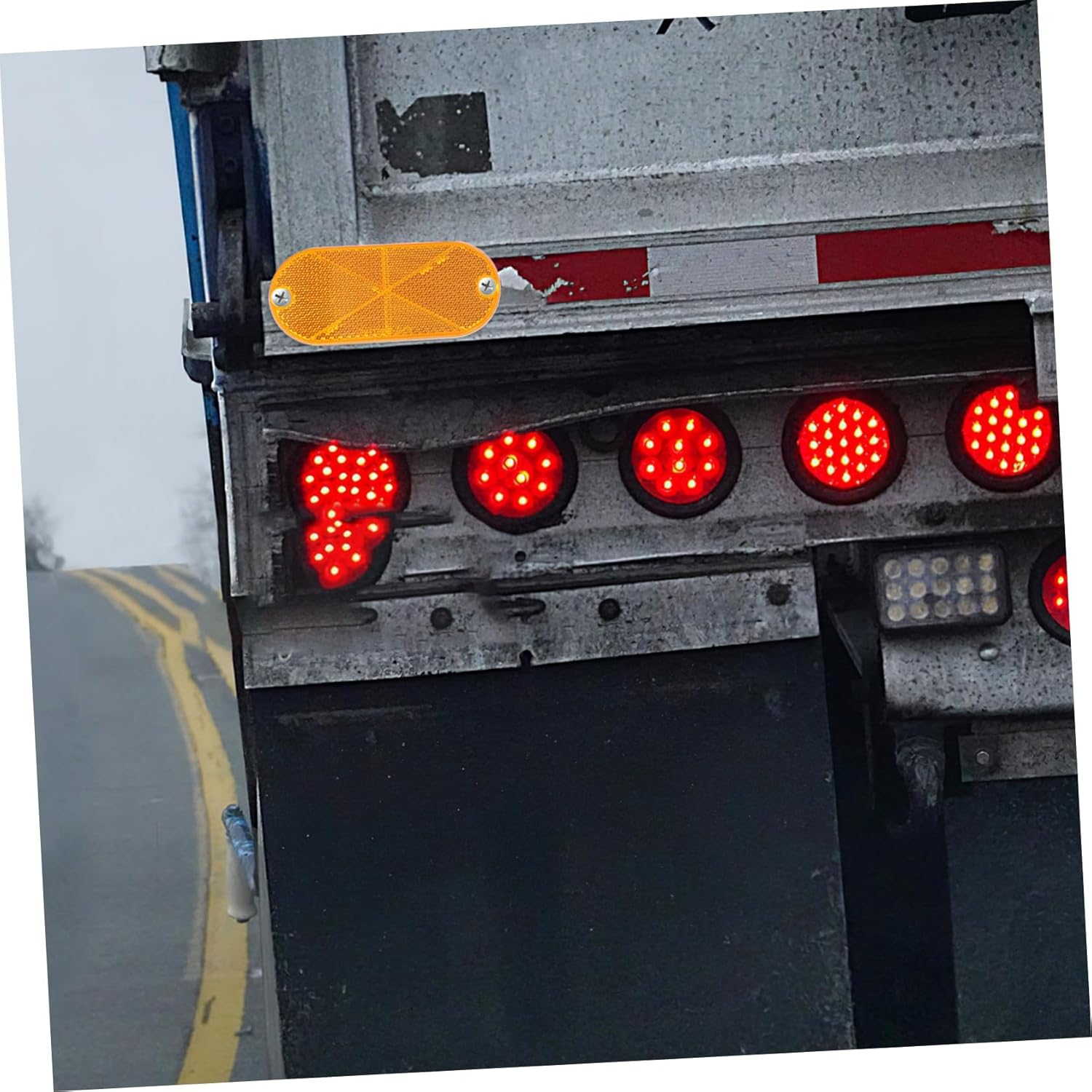 10Pcs Amber Trailer Reflectors Reflective Driveway Markers High Visibility Fence and Mailbox Reflectors for Car, Trailer, and Boat Safety image number 1