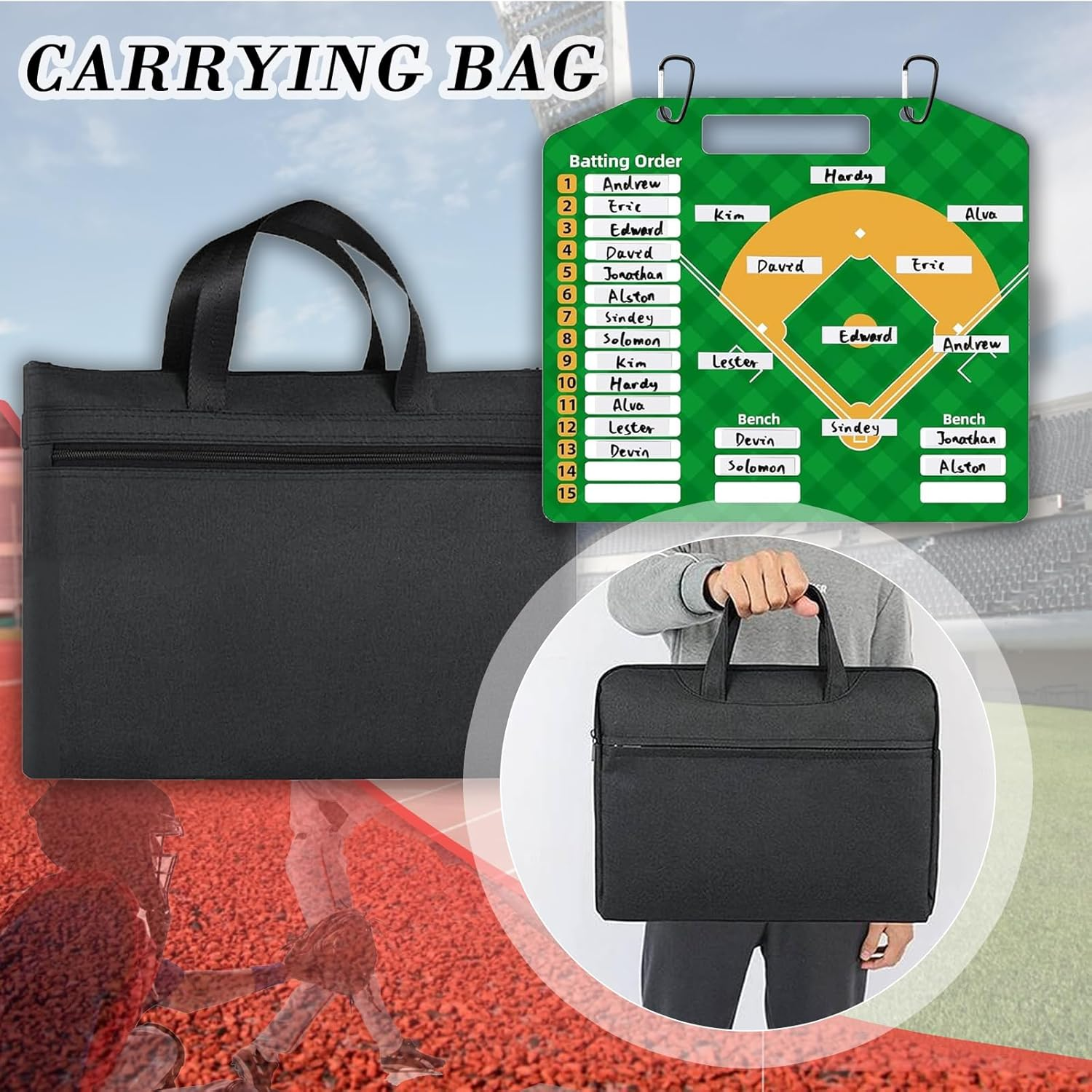 Baseball Lineup Board with Magnetic Surface | Sturdy Coaching Board | Pro Dugout Management System | Reusable Team Lineup Planner for Coaches