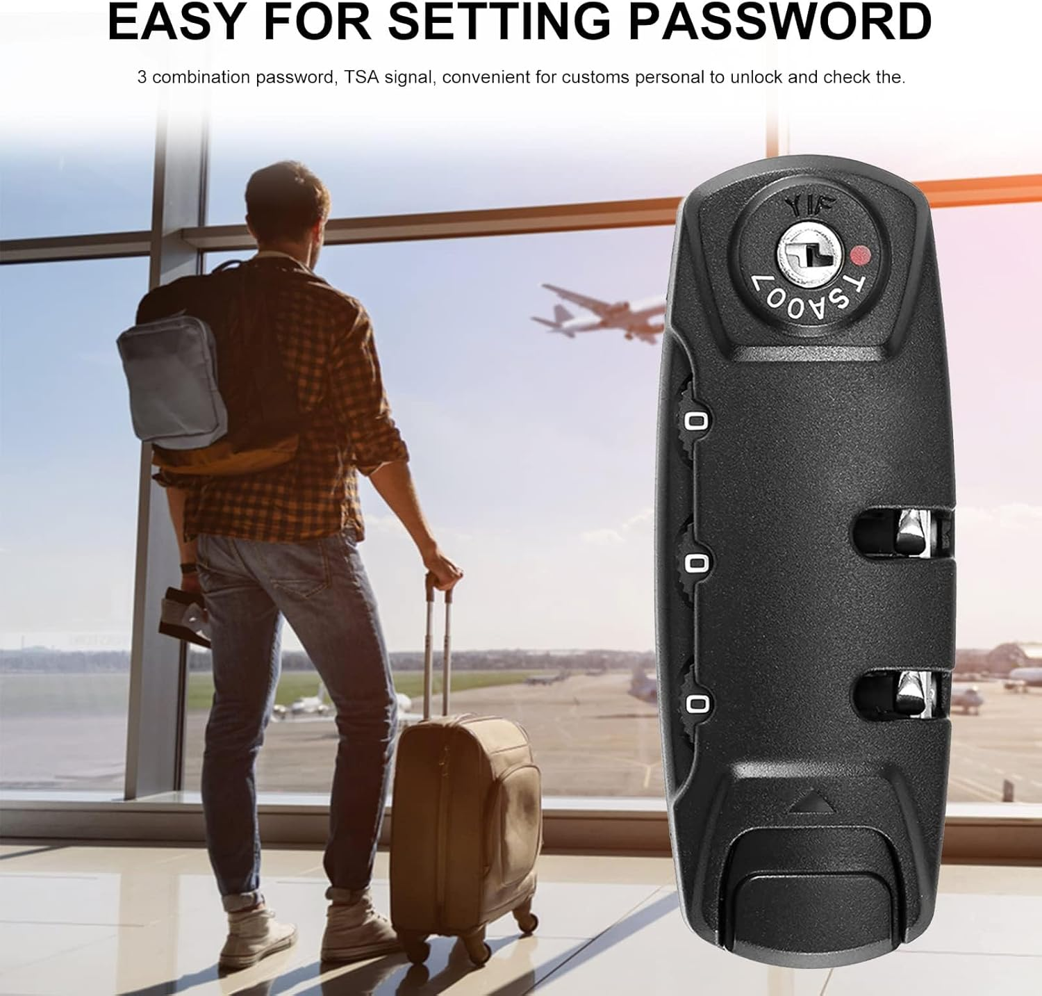 Luggage Locks,Tsa Approved Luggage Password Lock Suitcase Locks 3-Digit Number Combination TSA 372 Suitcases Locks for Toolbox Storage Bag Travel Business image number 3