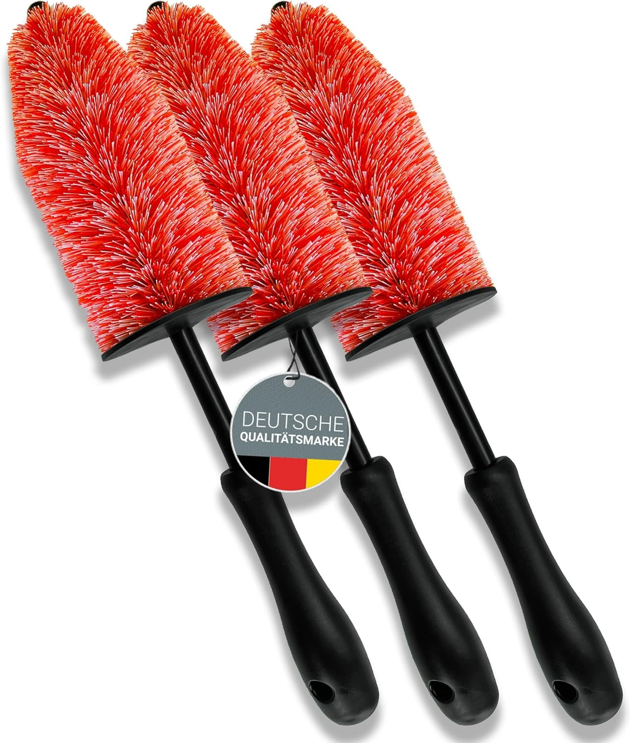 Glart 44FB3 Pack 44FB Set of 3 Car Wheel Rim Brush for Alloy Rims, Steel Rims, Cleaning & Care of Rims Such as Rim Cleaner without Microfibre Cloth, Black image number 6