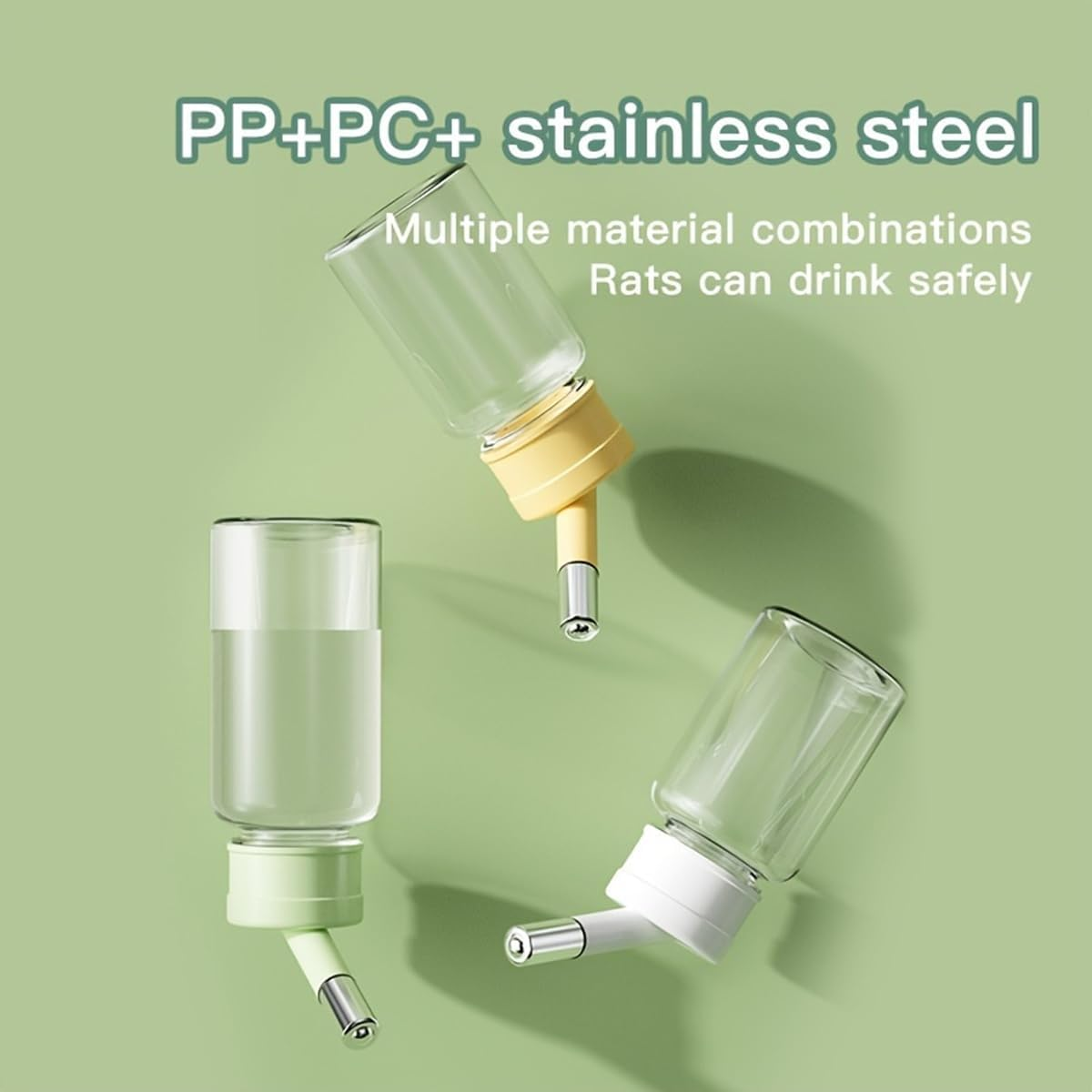 AIMALL Hamster Drinking Water Bottle - Vacuum Water Feeder for Rabbit, Guinea Pig, Golden Bear image number 1