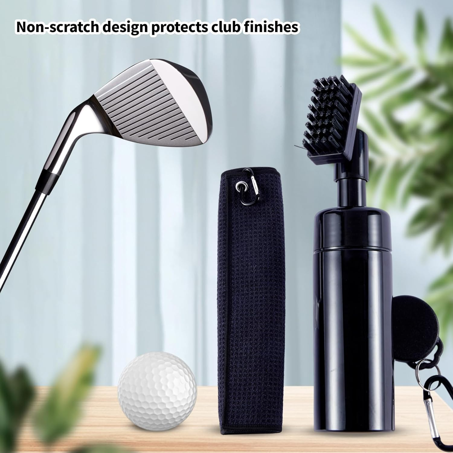Golf Club Cleaner Brush with Water Spray Bottle, Strong Bristles Non-Leaking Stretchable Golf Brush with Microfiber Golf Towel (11.8 * 11.8 In), Golf Groove Cleaner Kit image number 1