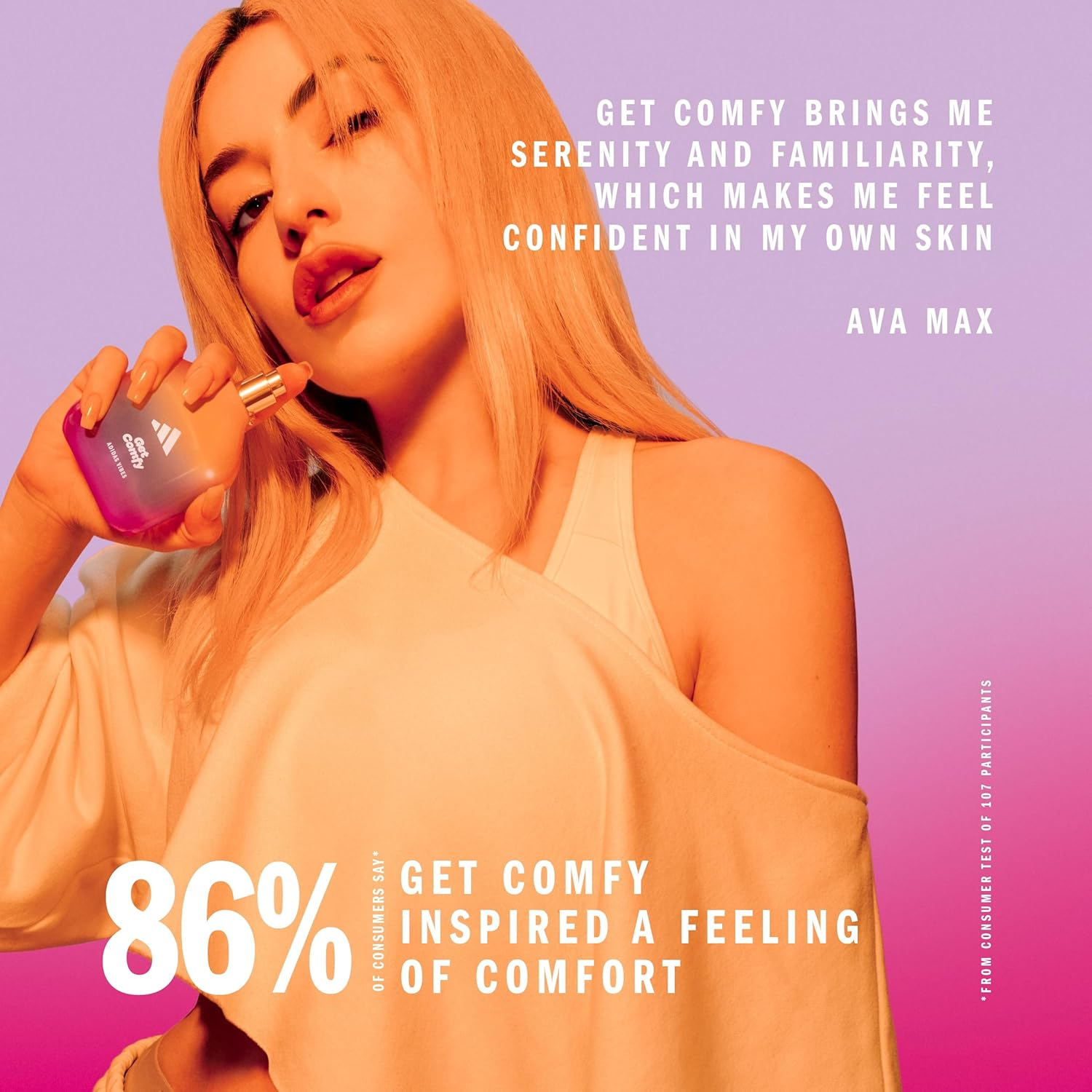 Adidas Vibes Get Comfy Eau De Parfum, for All, 100Ml image number 3