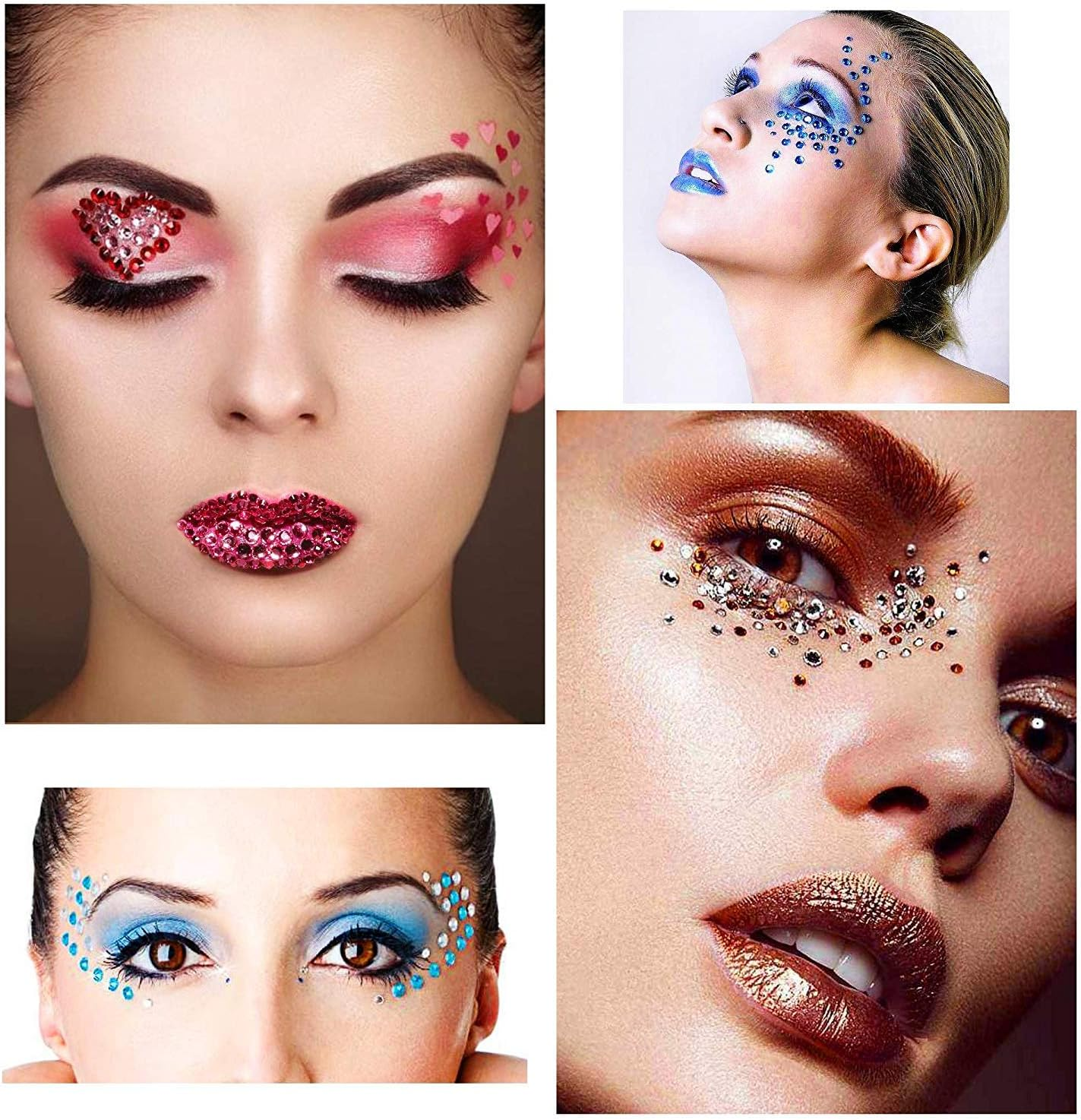 PHOGARY Self-Adhesive Rhinestone Sticker 3375 Pieces Crystal in 5 Size 15 Colors Bling Craft Jewels Gem Stickers for Crafts, Body, DIY Nails, Festival, Carnival, Makeup