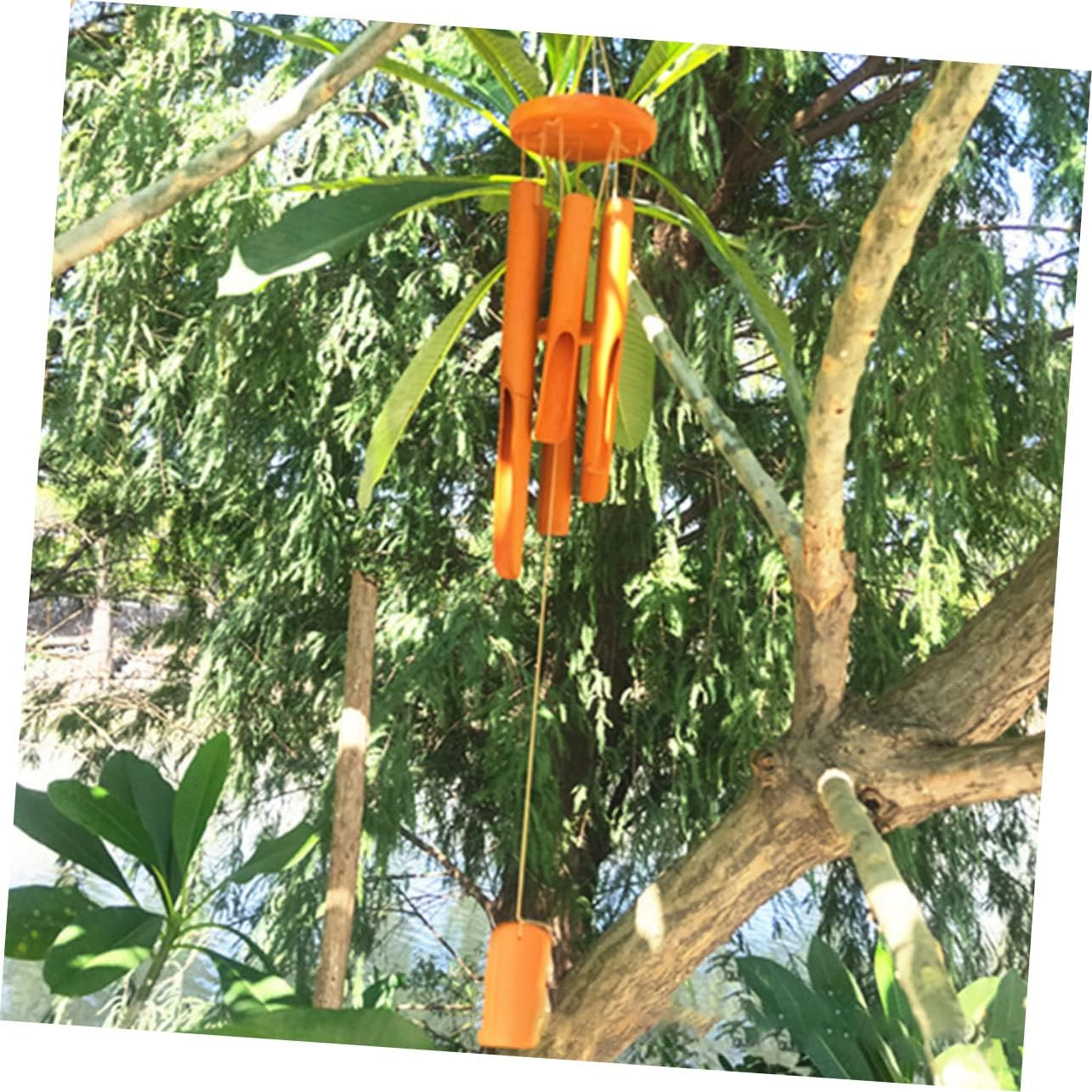 Bamboo Wind Chimes Outdoor Garden Decor Deep Tone Dark Brown 75Cm Patio Hanging Windchime for Porch and Balcony Natural Bamboo Decoration image number 2